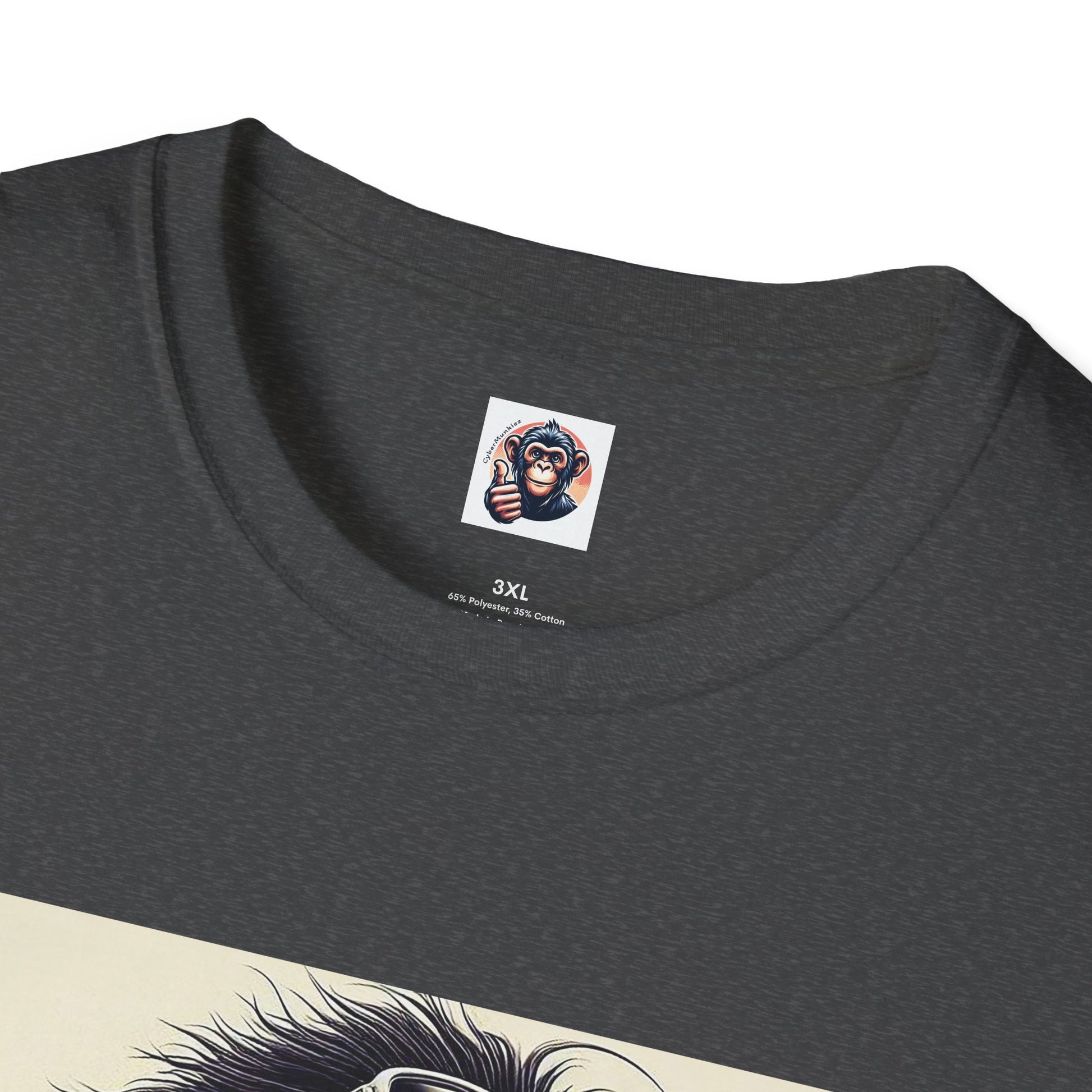 Baboon black and white surfer T-Shirt Printify