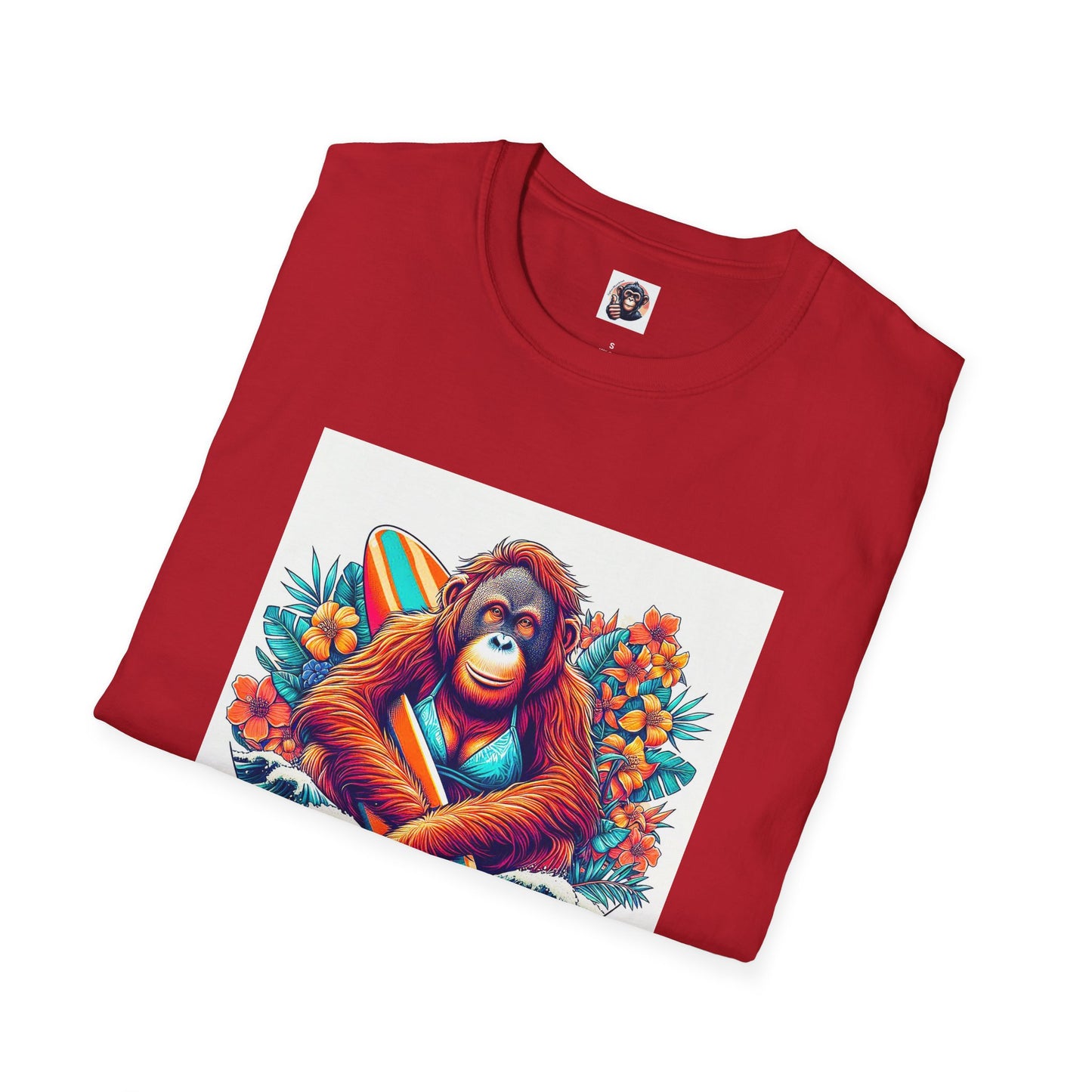 Orangutans surfing