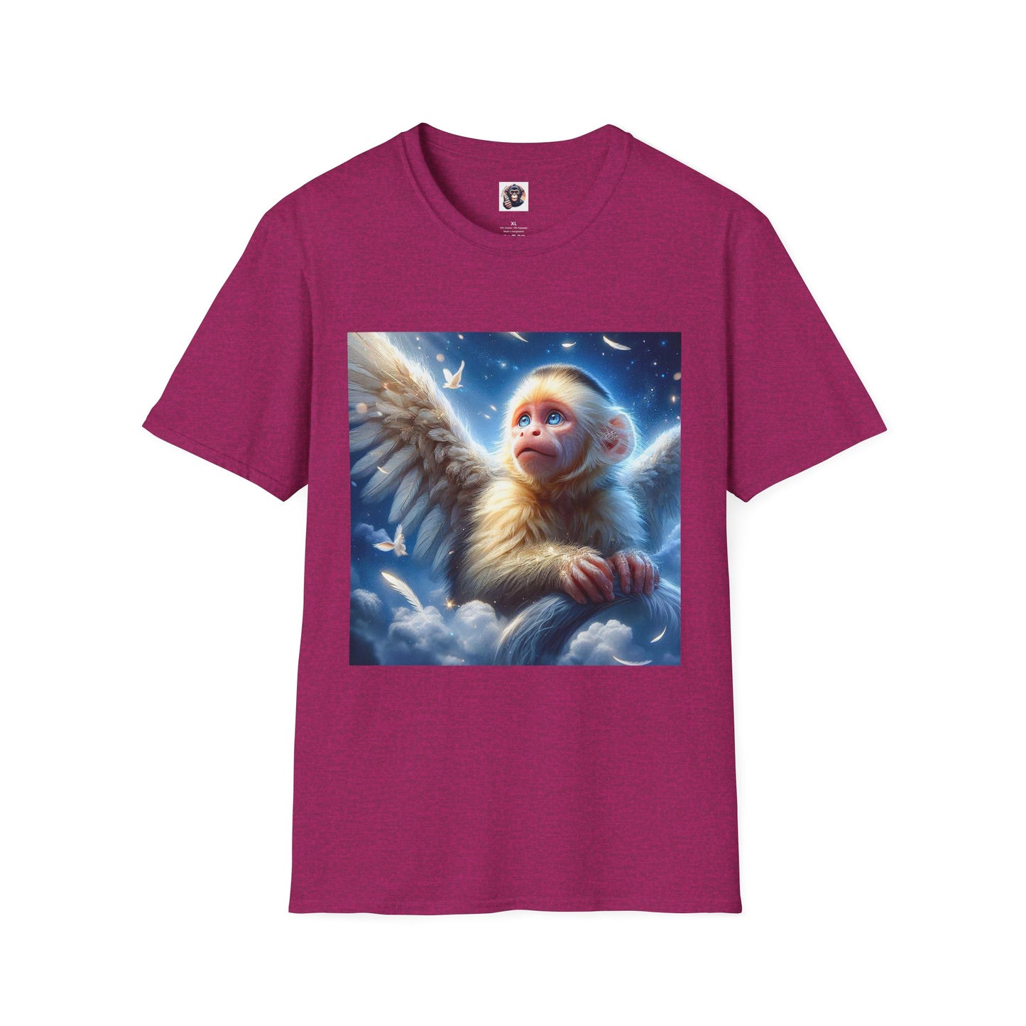 Capuchin Monkey Angel wings T-Shirt Printify S Antique Heliconia
