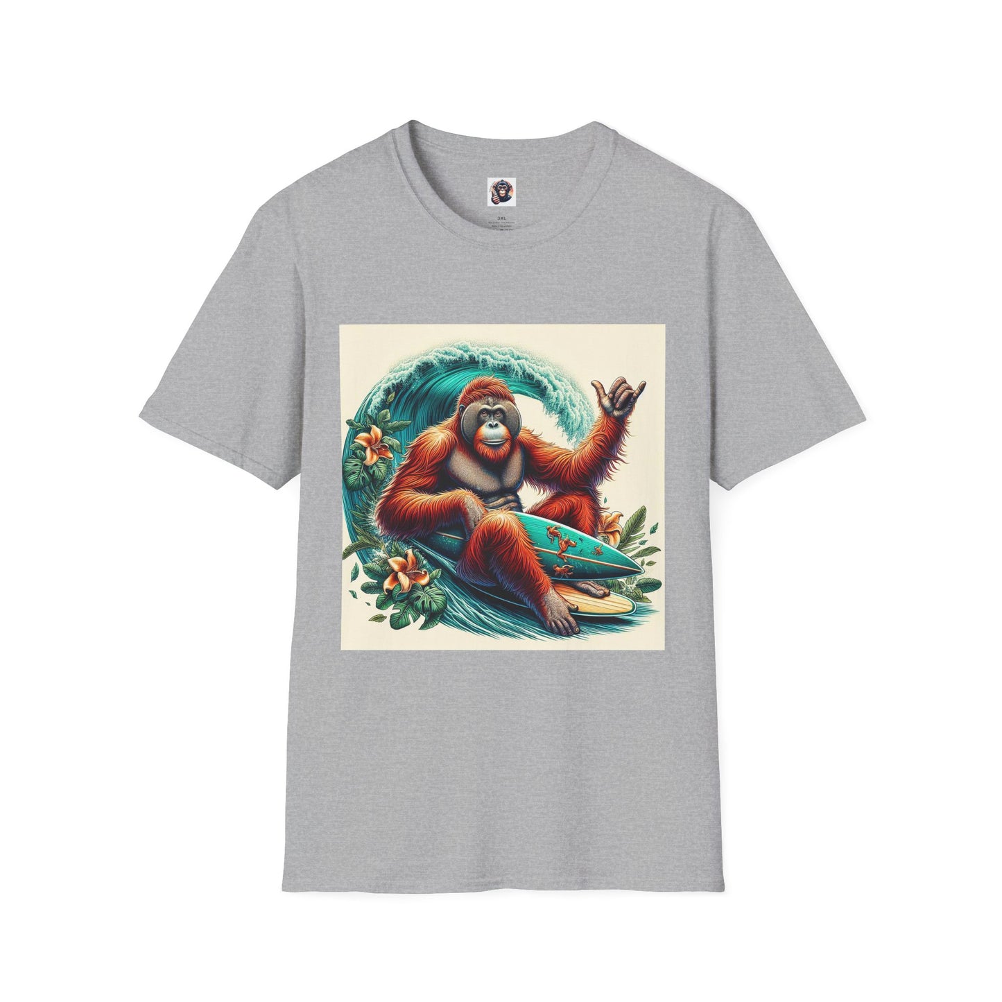Orangutans beach dude T-Shirt Printify XS Sport Grey