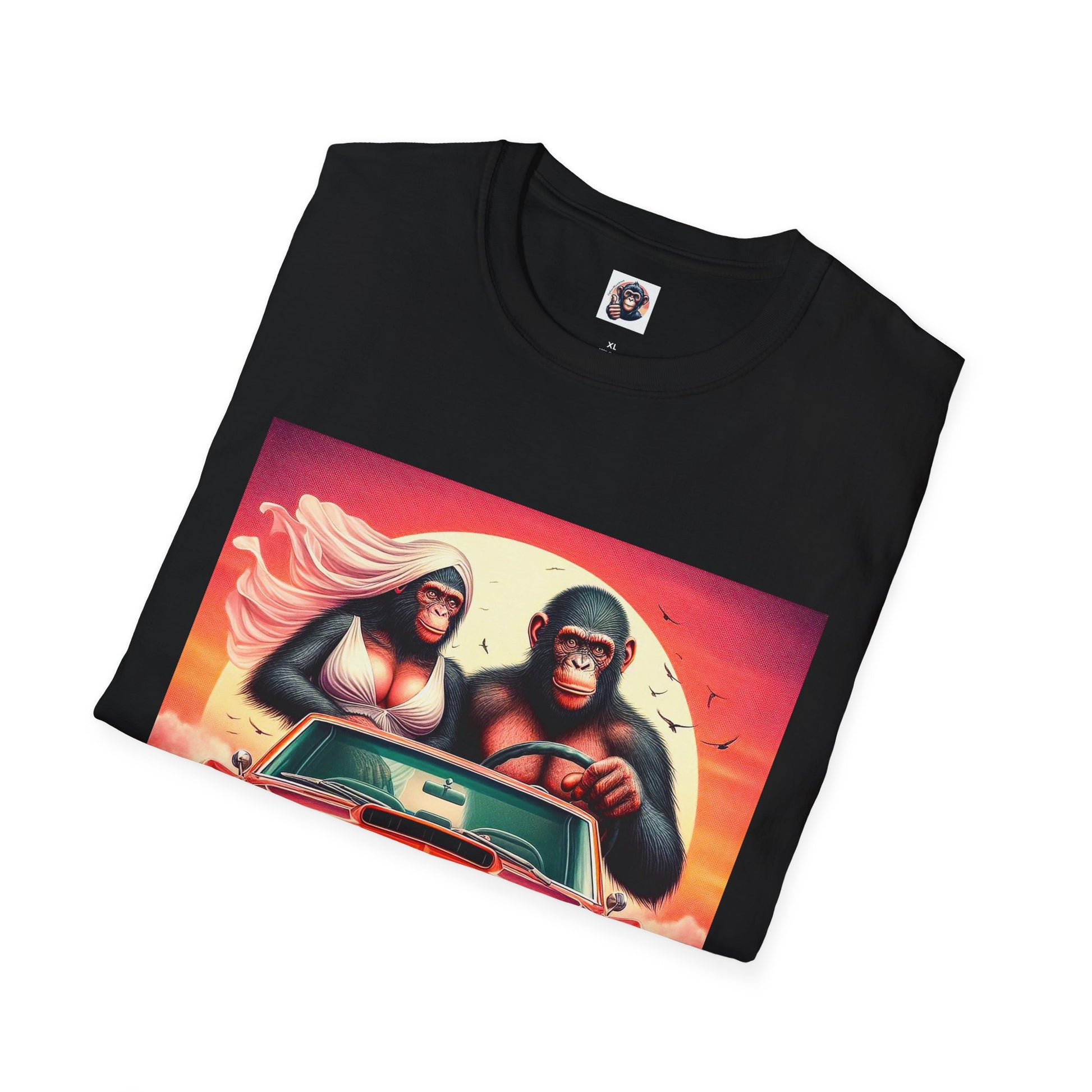 Wacky Bonobo red car T-Shirt Printify