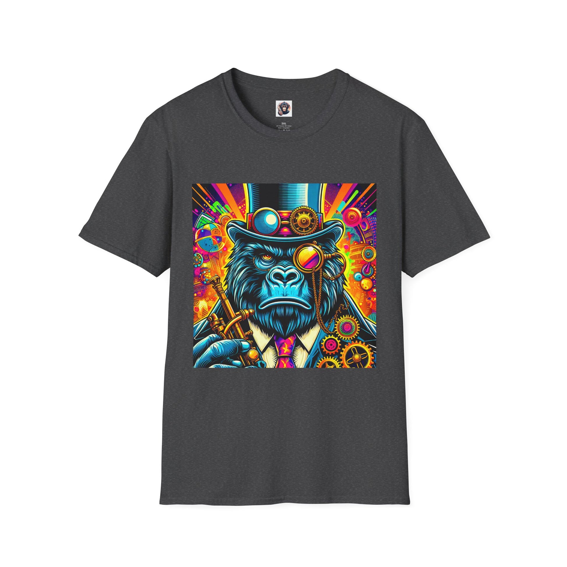 Gorilla steam punk T-Shirt Printify XS Dark Heather