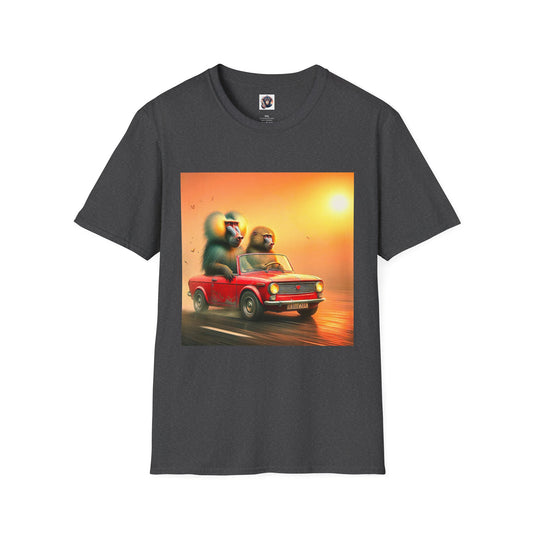 Wacky Baboon red car T-Shirt Printify S Dark Heather