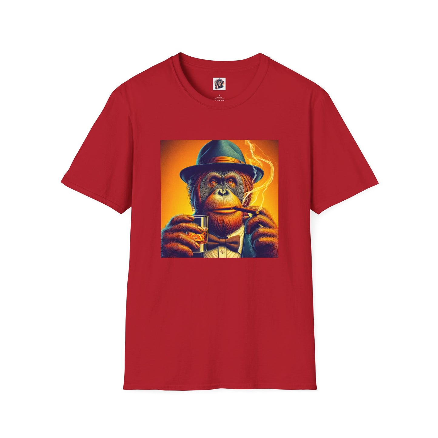 Orangutans whiskey man T-Shirt Printify S Cherry Red