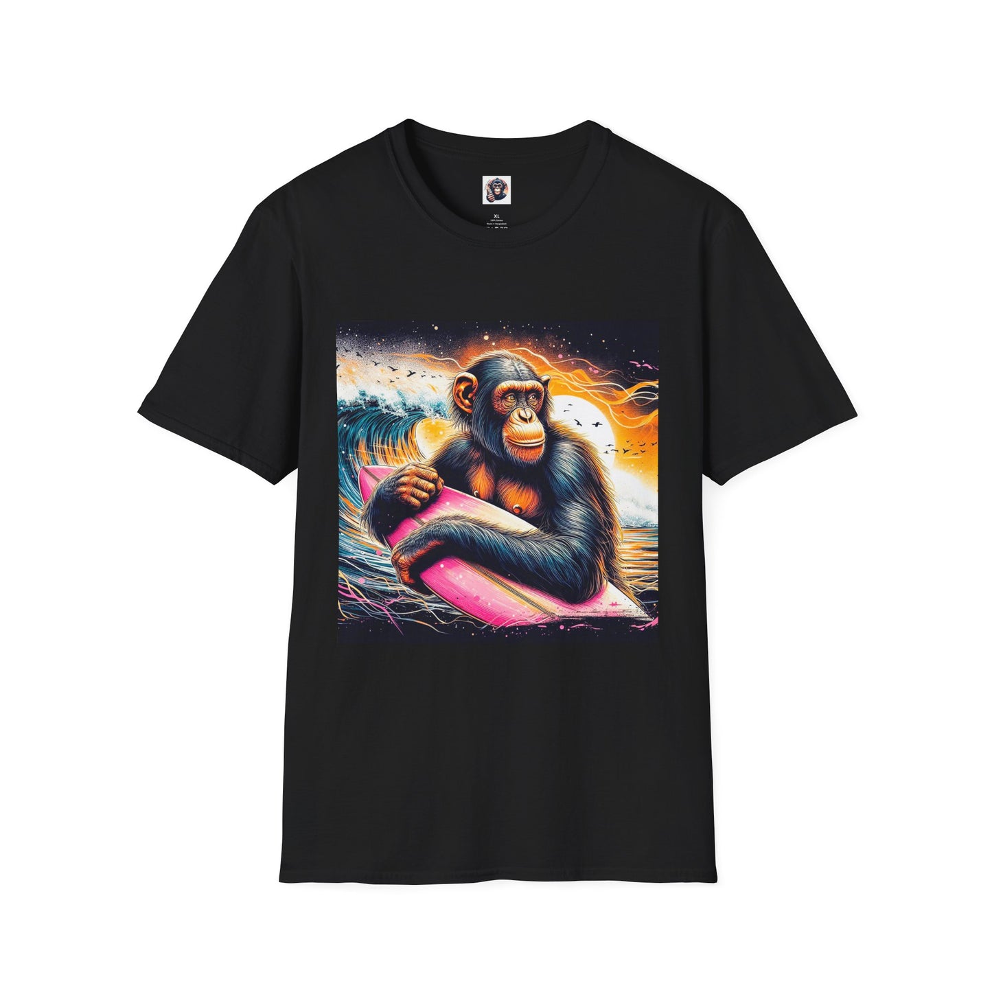 Bonobo surfer T-Shirt Printify XS Black