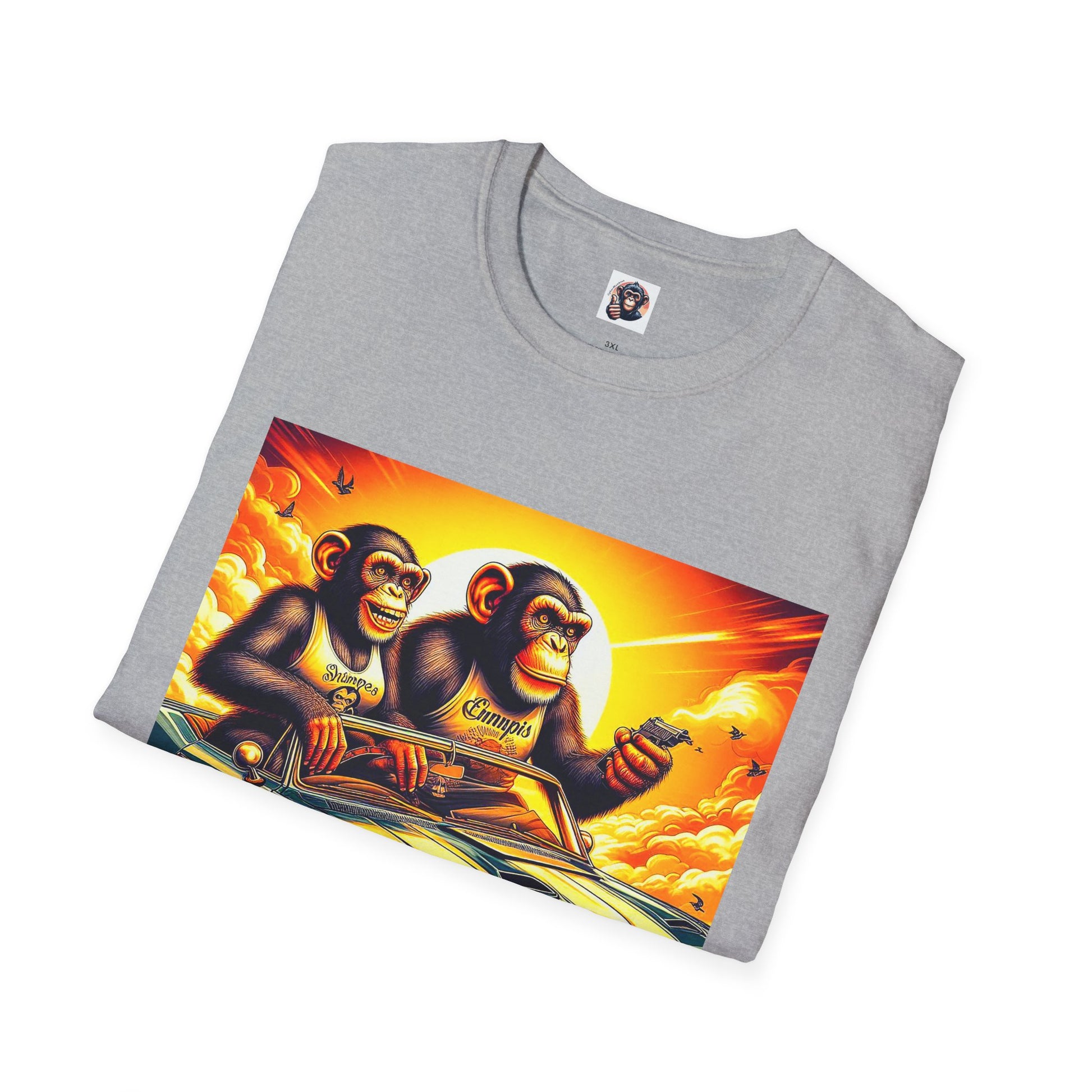 Wacky Chimp car driving T-Shirt Printify