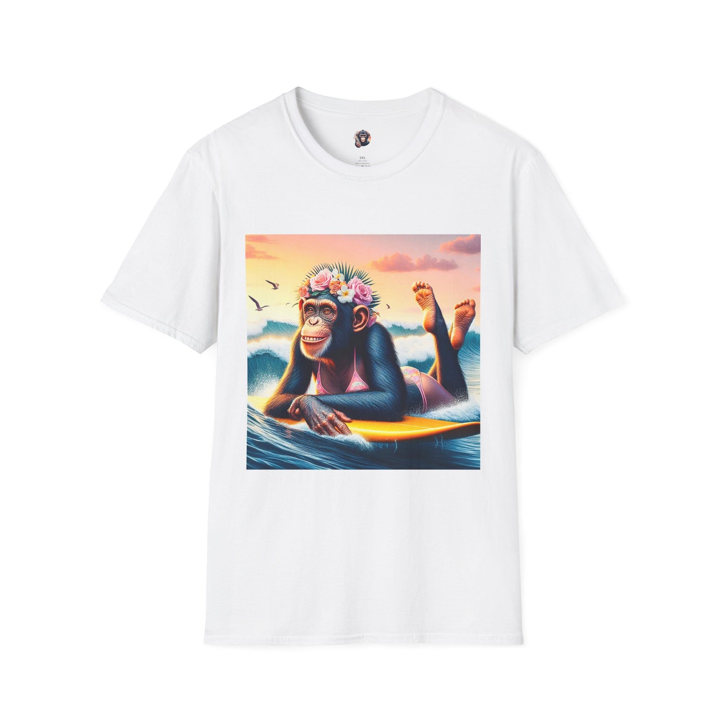 Bonobo surfer queen T-Shirt Printify S White