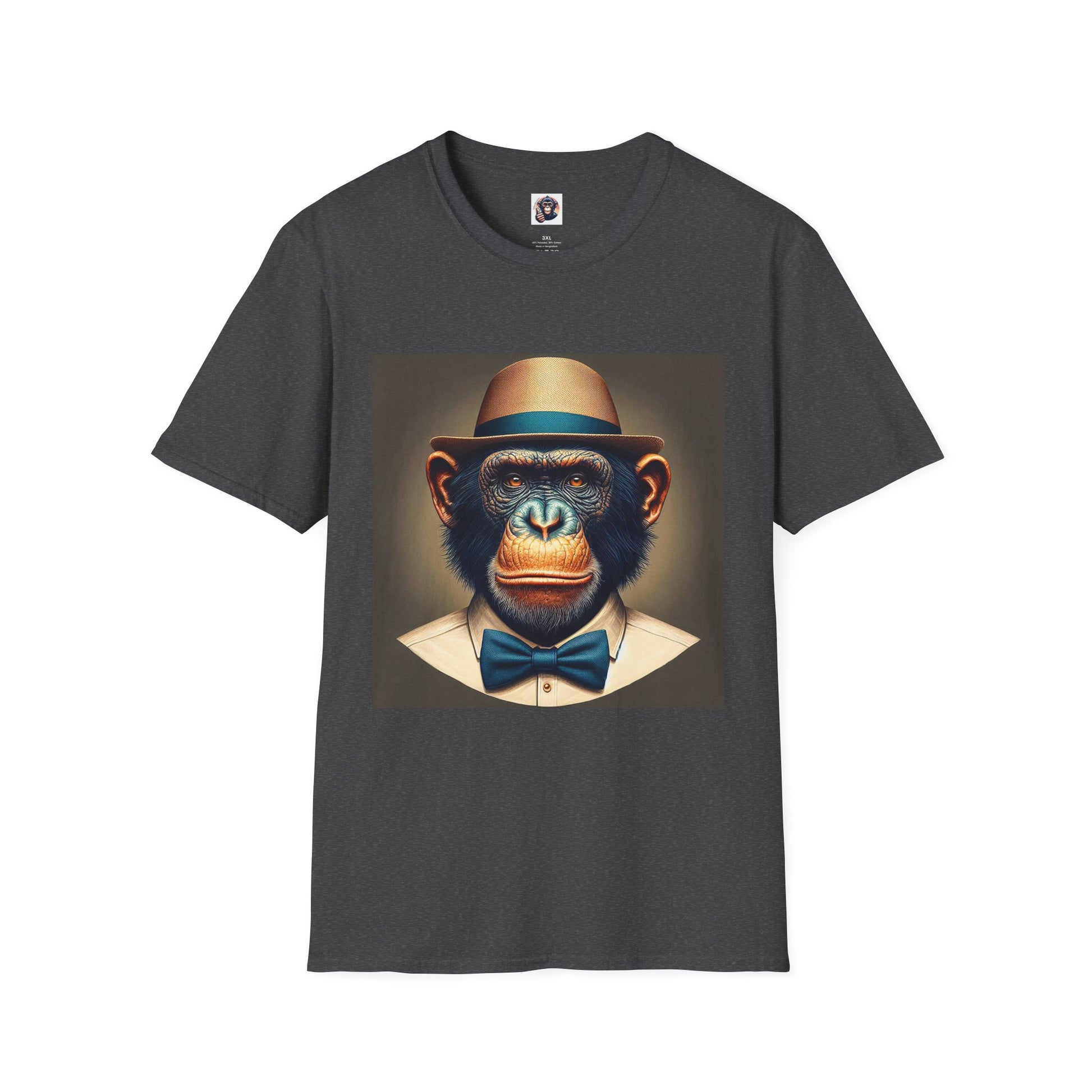 Bonobo hat and tie T-Shirt Printify XS Dark Heather