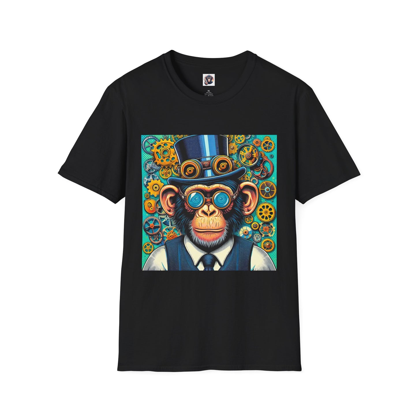 Bonobo steam punk T-Shirt Printify XS Black