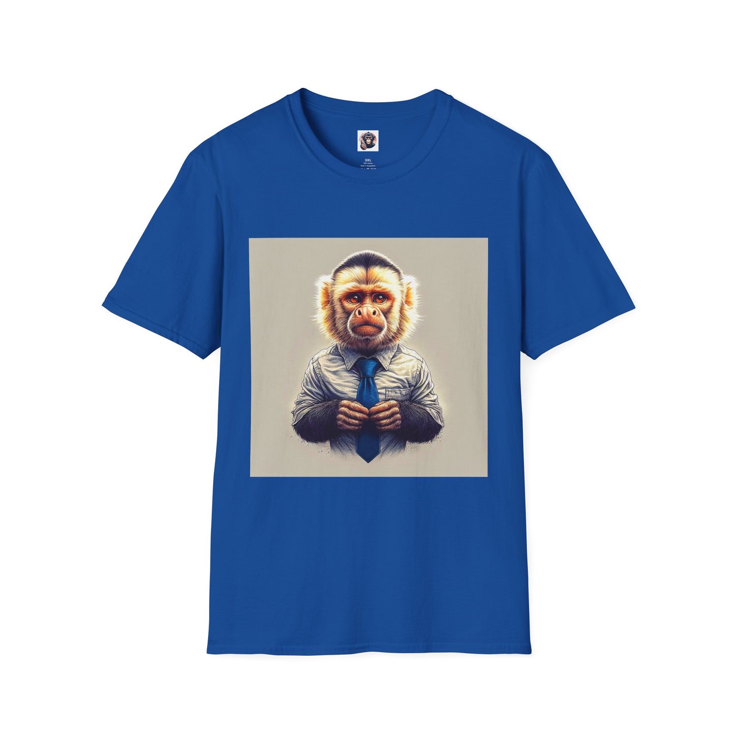 Capuchin Monkey business man T-Shirt Printify XS Royal
