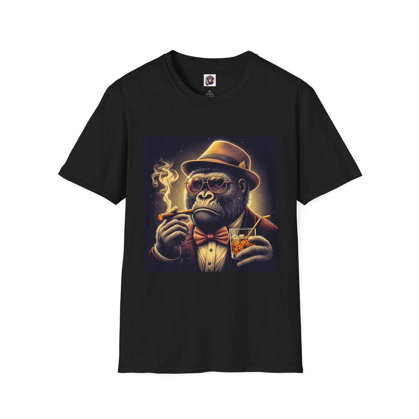 Gorilla cigars T-Shirt Printify XS Black