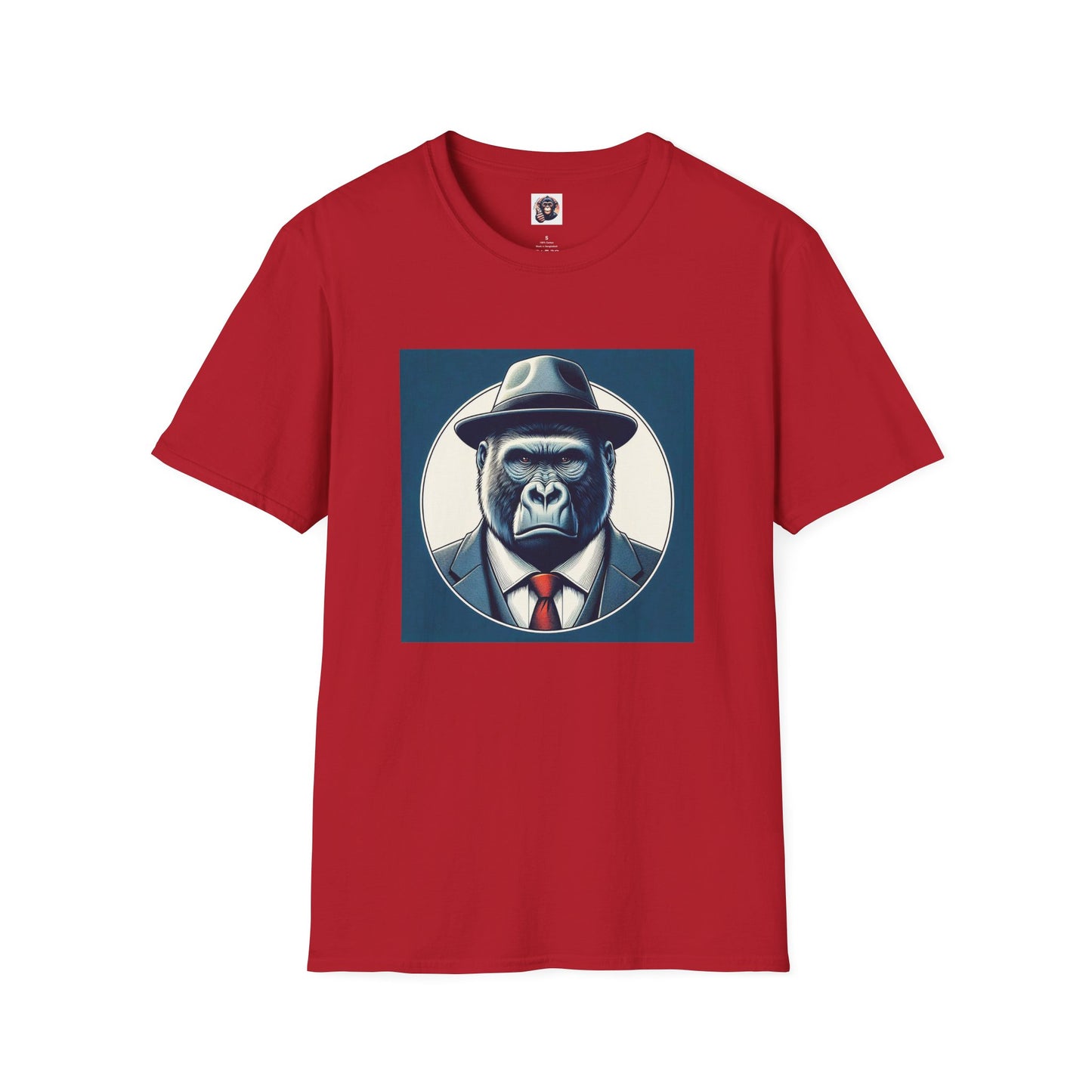 Gorilla working man T-Shirt Printify S Cherry Red