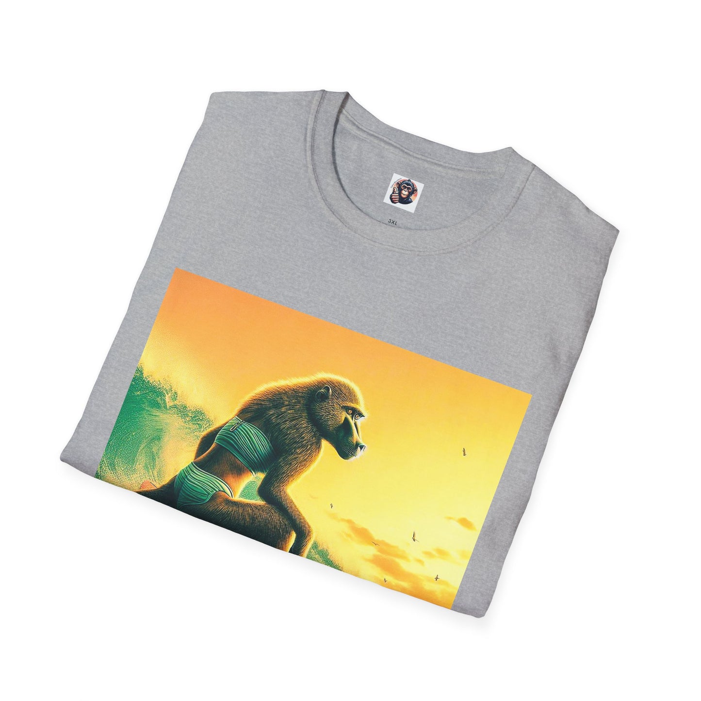 Baboon surfing T-Shirt Printify