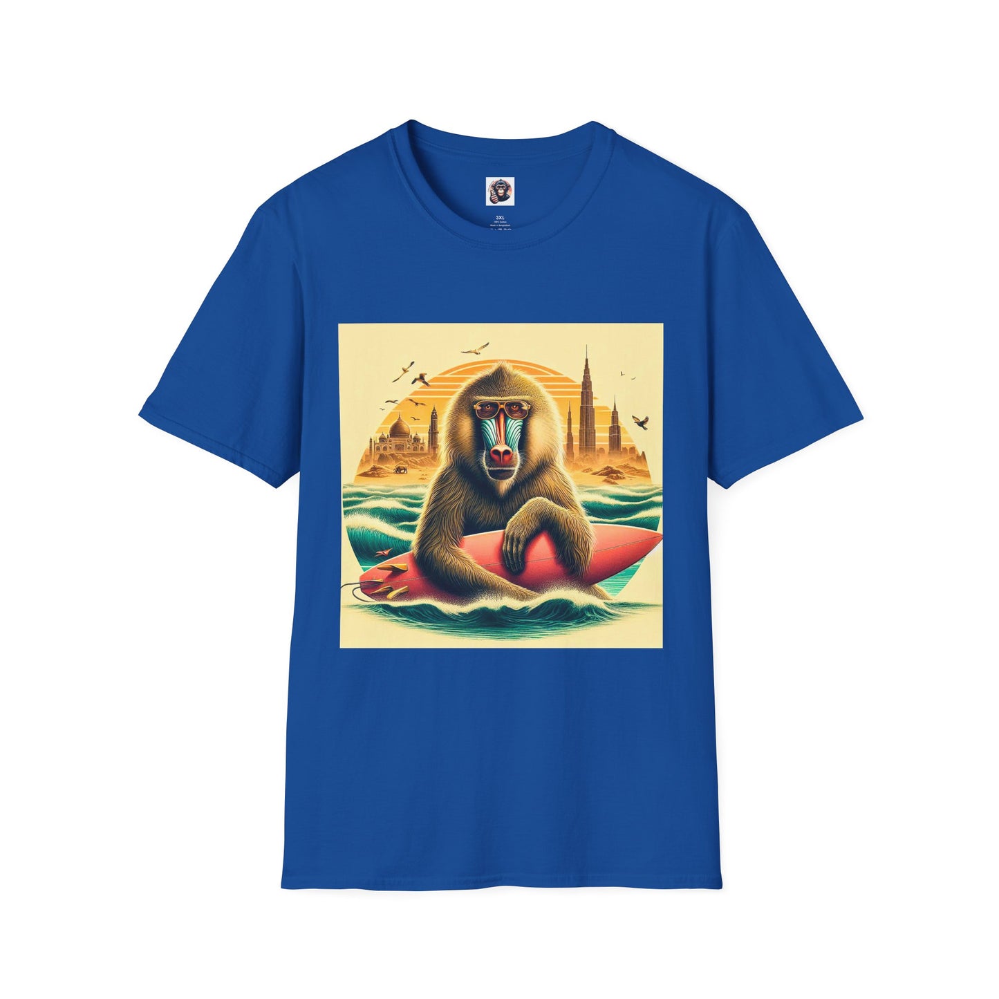 Baboon surfer T-Shirt Printify XS Royal