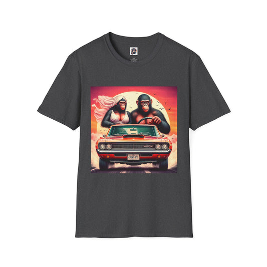 Wacky Bonobo red car T-Shirt Printify XS Dark Heather