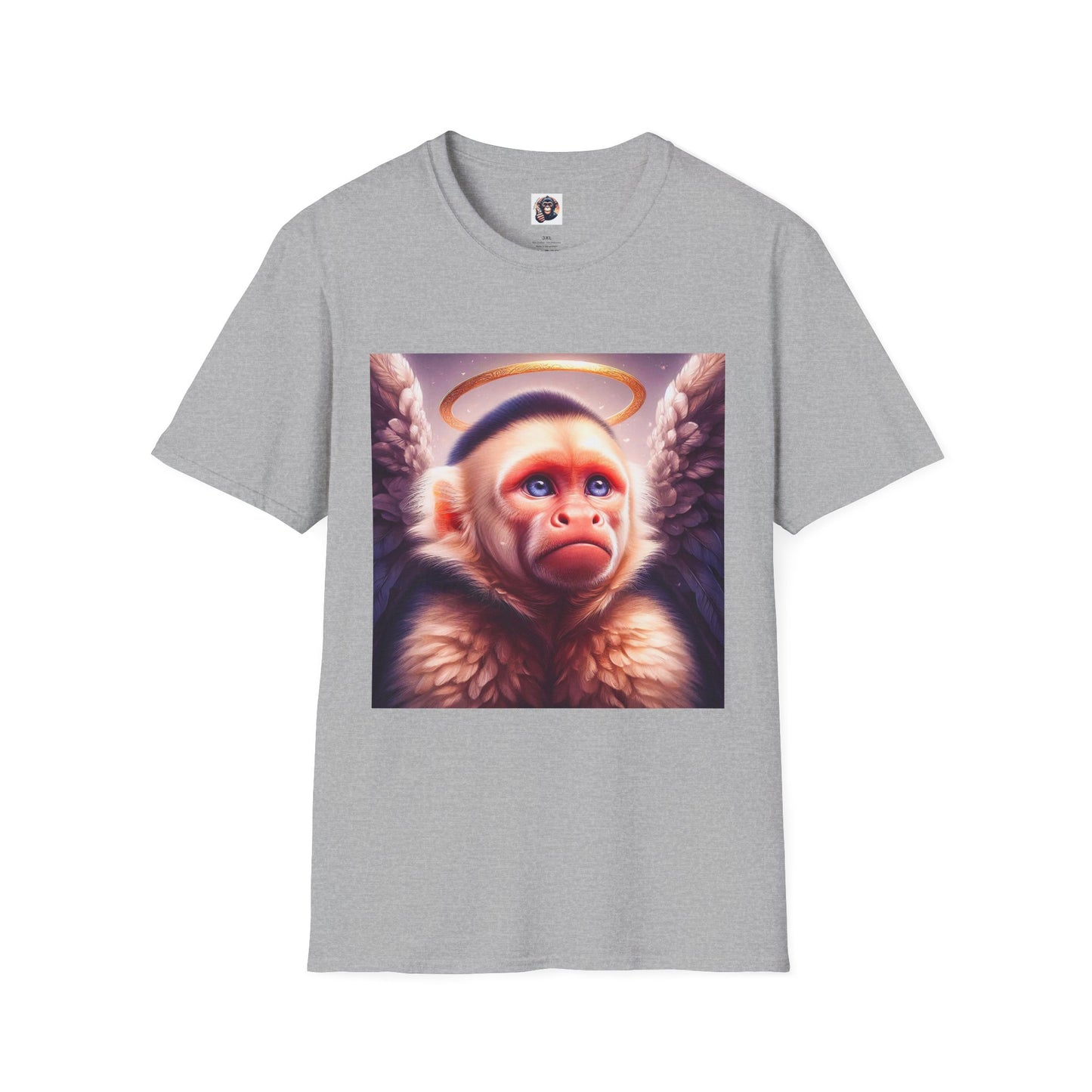 Capuchin Monkey heavenly Angel T-Shirt Printify XS Sport Grey