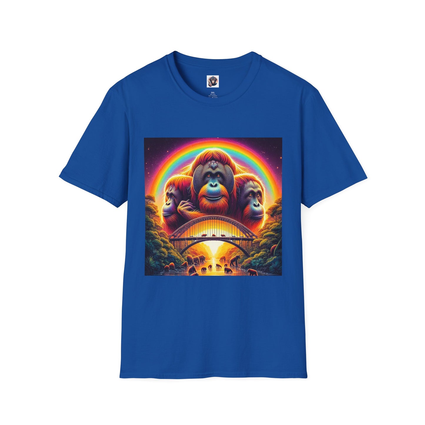 Orangutans rainbow bridge T-Shirt Printify XS Royal