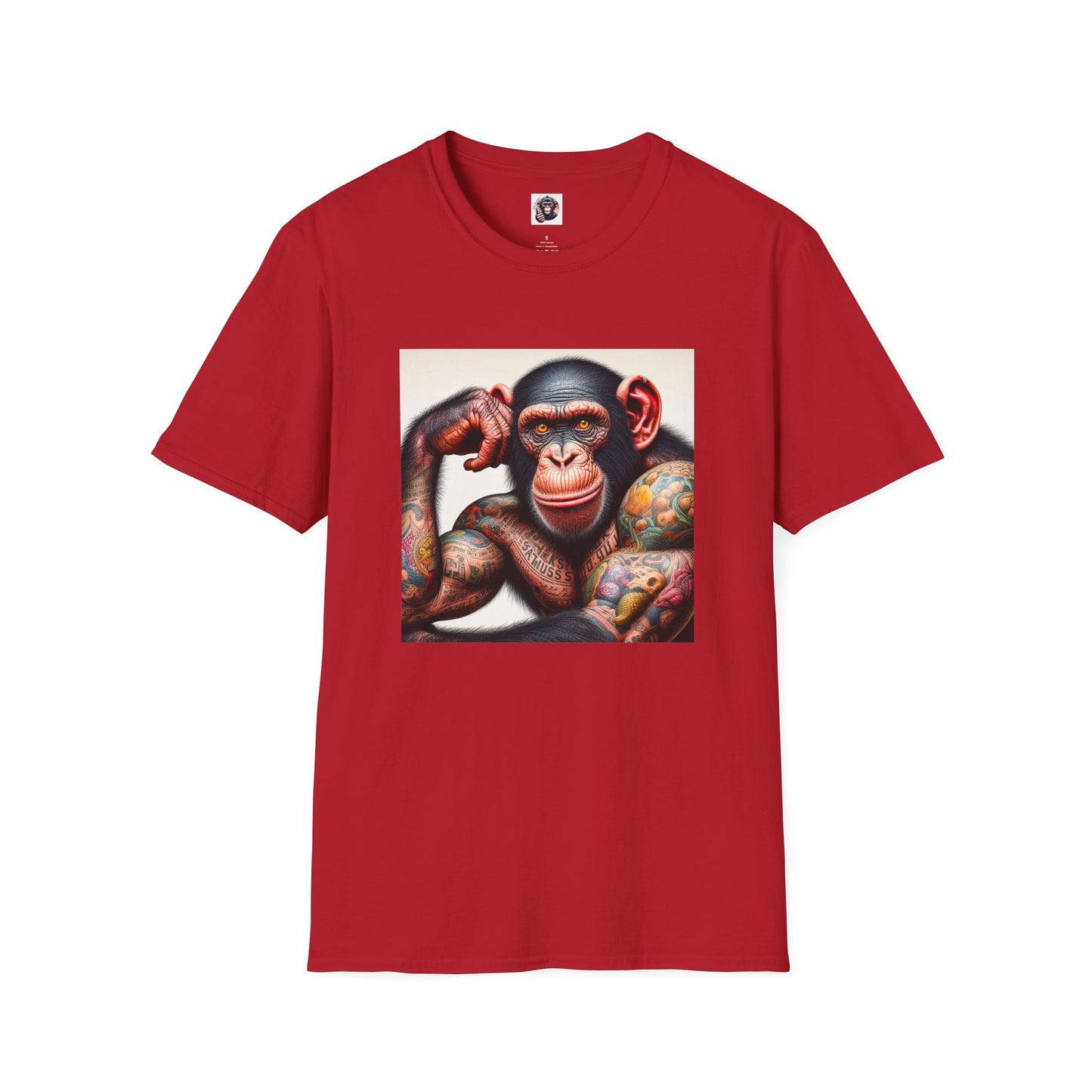 Bonobo muscles man T-Shirt Printify S Cherry Red