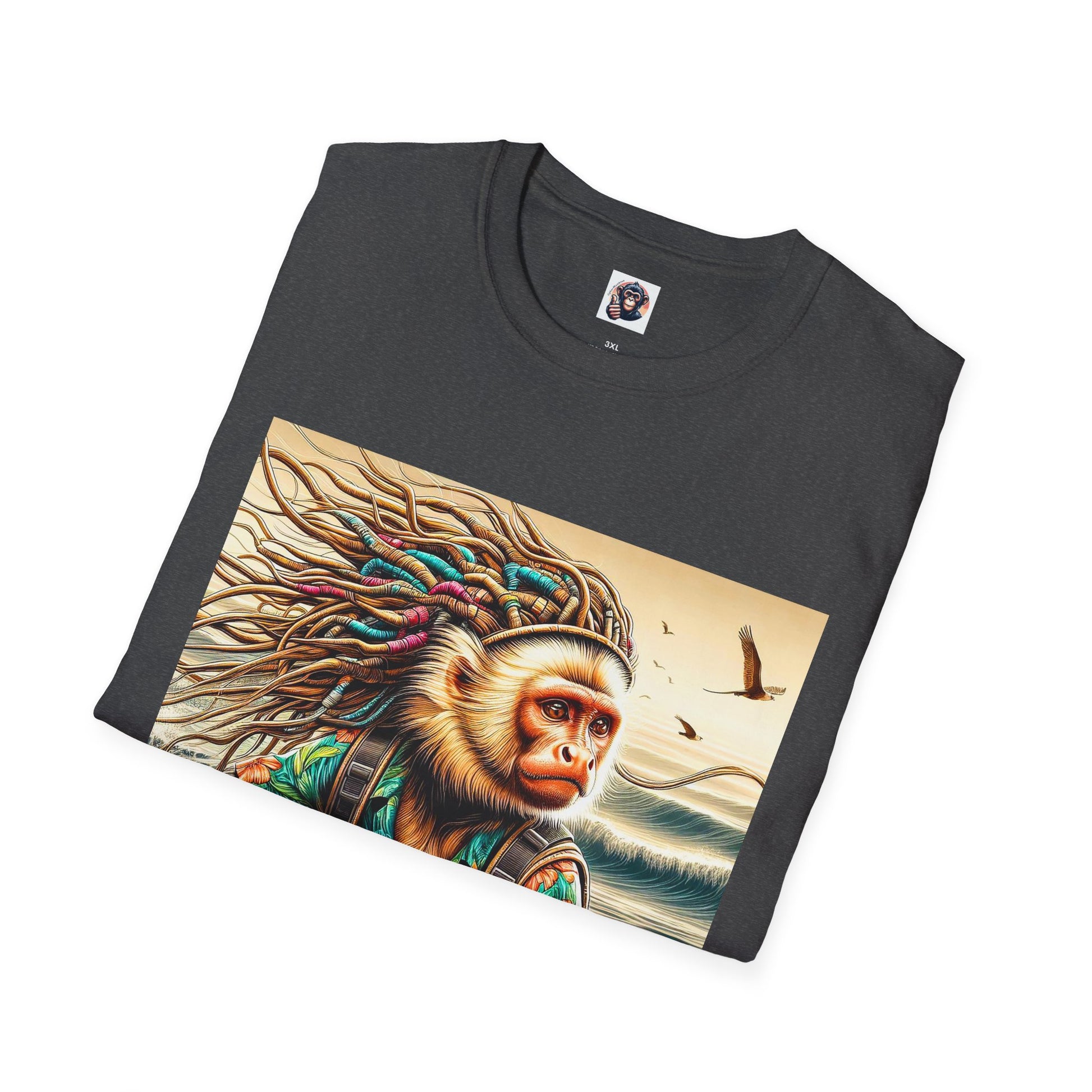 Capuchin Monkey warrior king surfer T-Shirt Printify