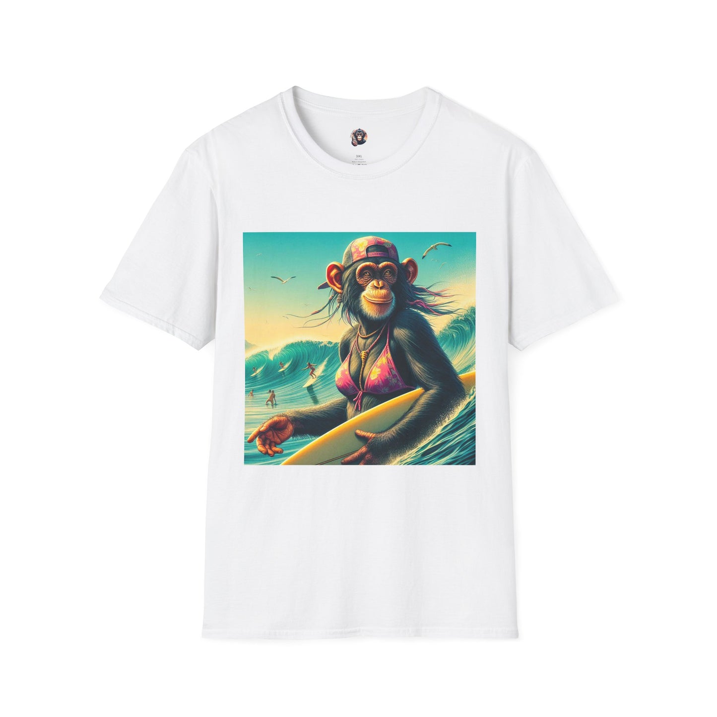 Chimp ocean babe T-Shirt Printify S White