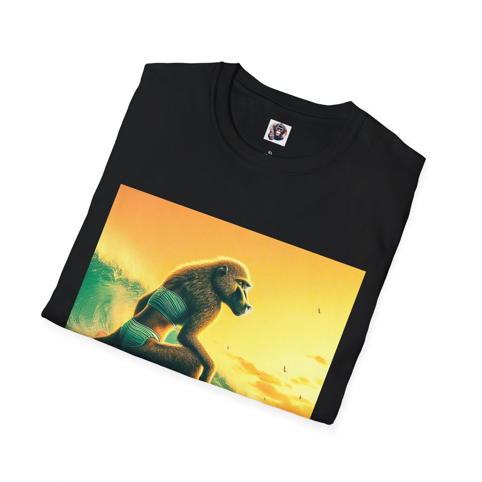 Baboon surfing T-Shirt Printify