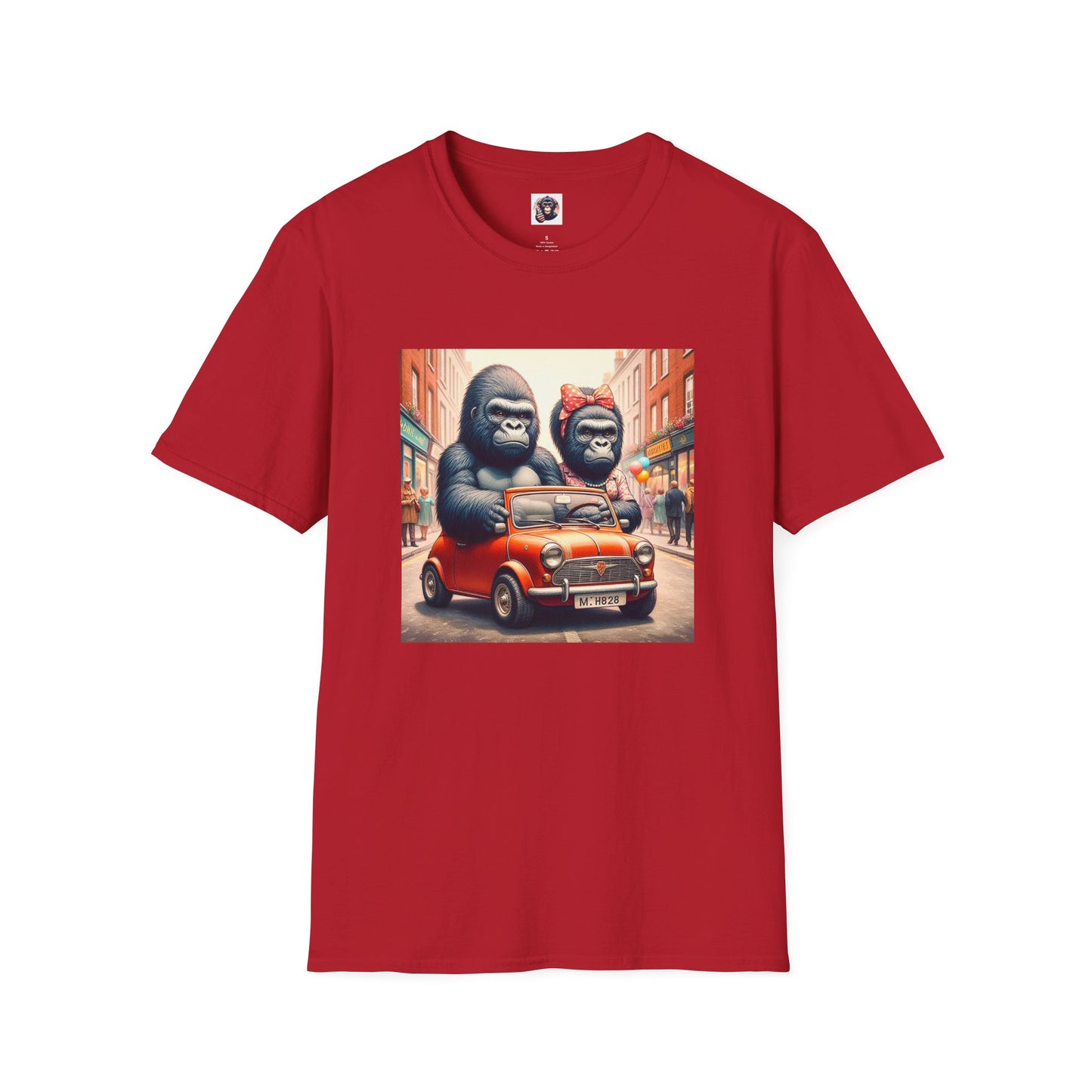 Wacky Gorilla angry drivers T-Shirt Printify S Cherry Red