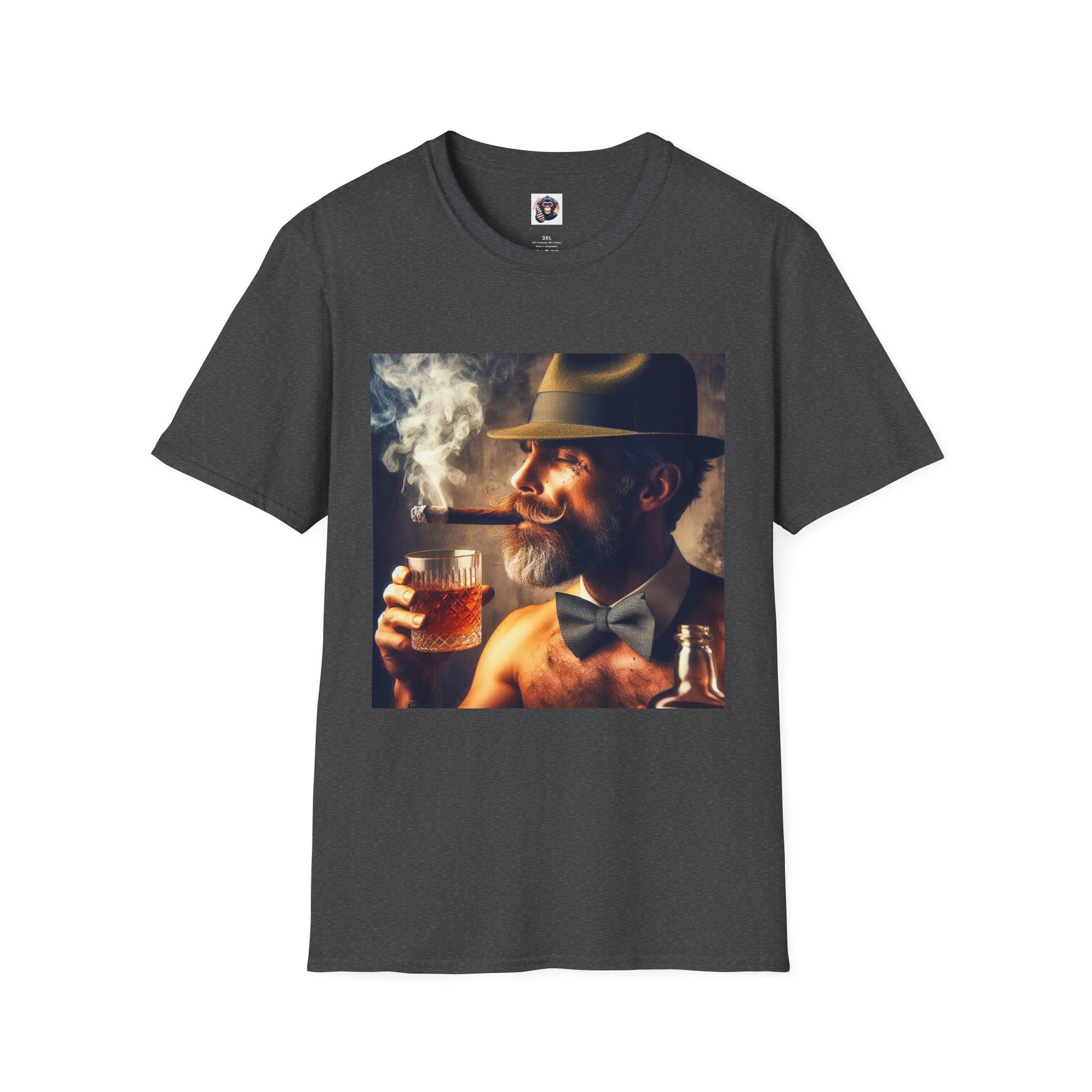 Homo Sapiens bar smoking T-Shirt Printify XS Dark Heather