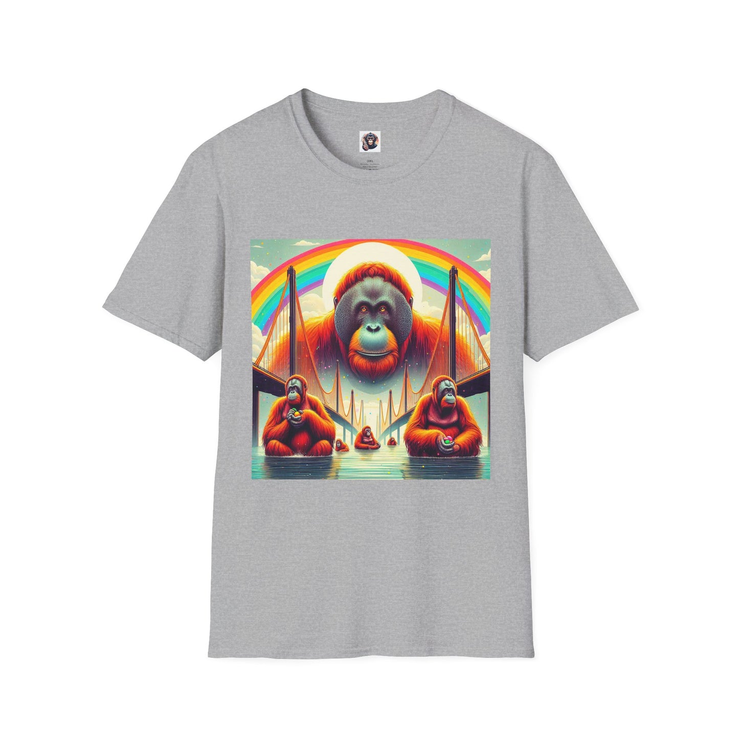 Orangutans rainbow T-Shirt Printify XS Sport Grey