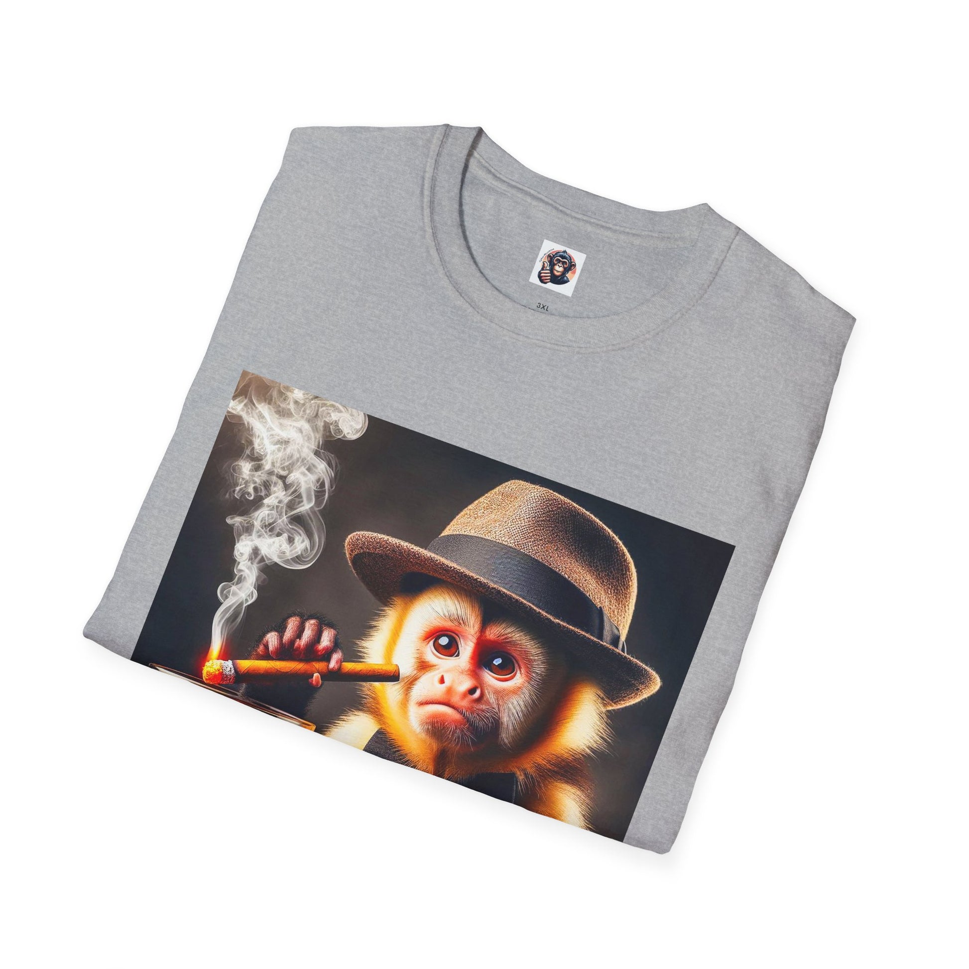Capuchin Monkey smoking shirt T-Shirt Printify