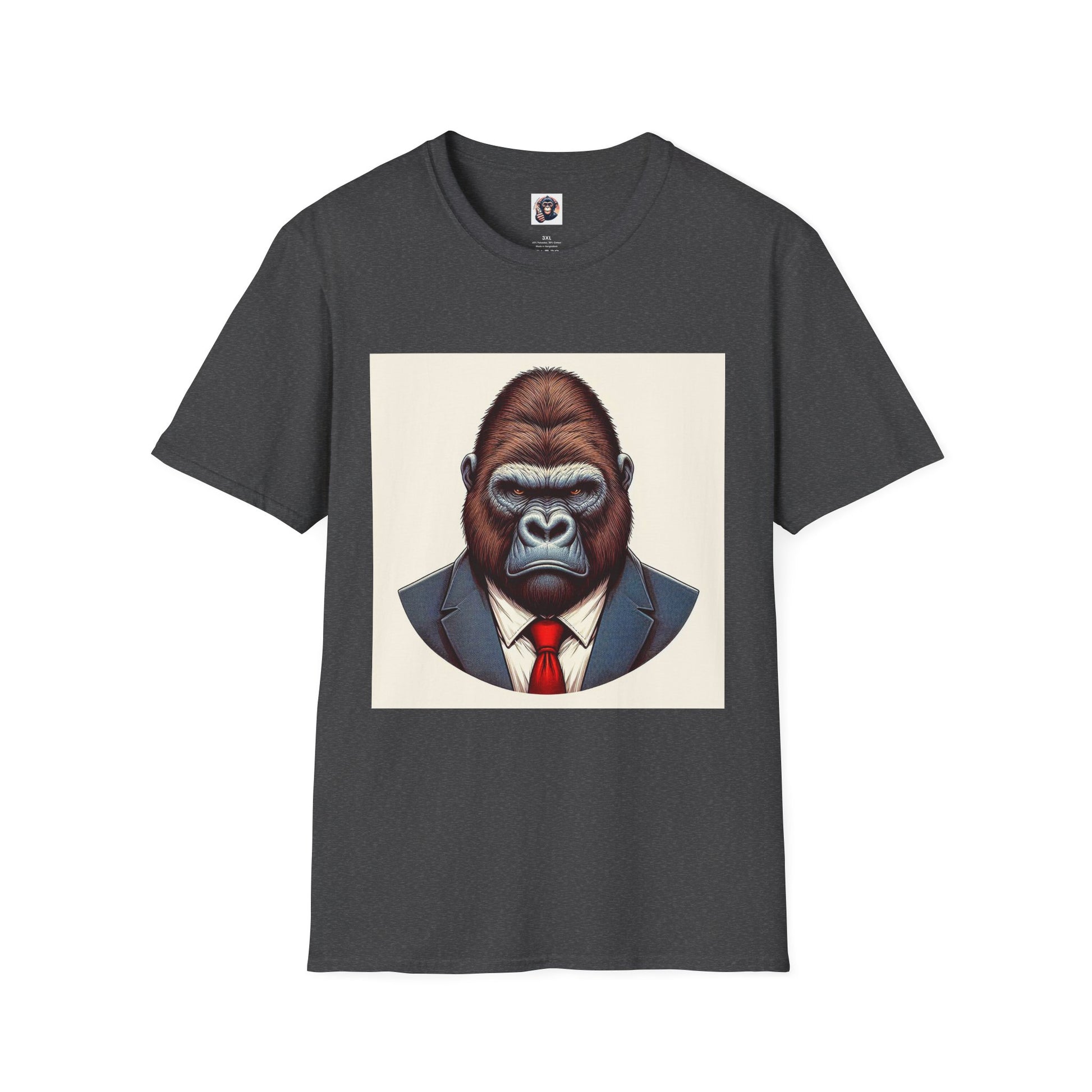 Gorilla mean boss T-Shirt Printify XS Dark Heather