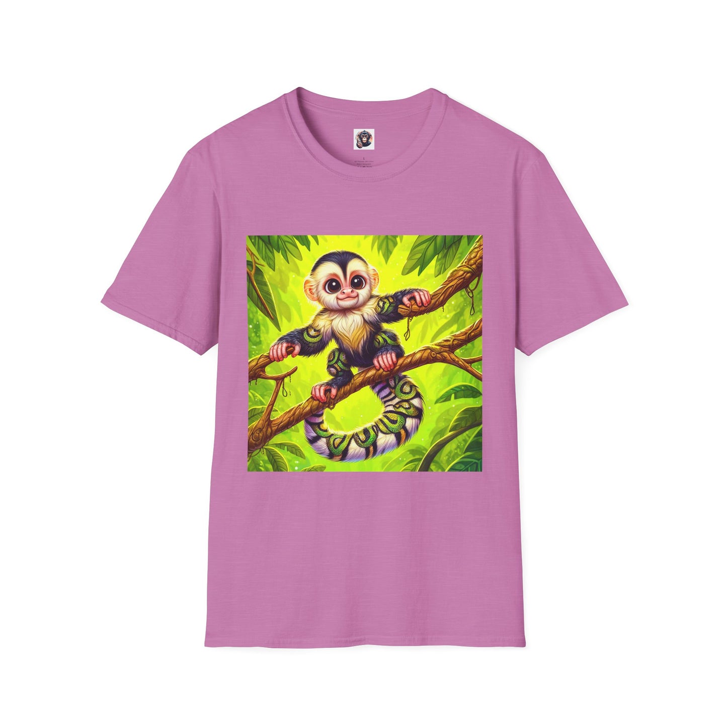 Capuchin Monkey jungle T-Shirt T-Shirt Printify S Heather Radiant Orchid