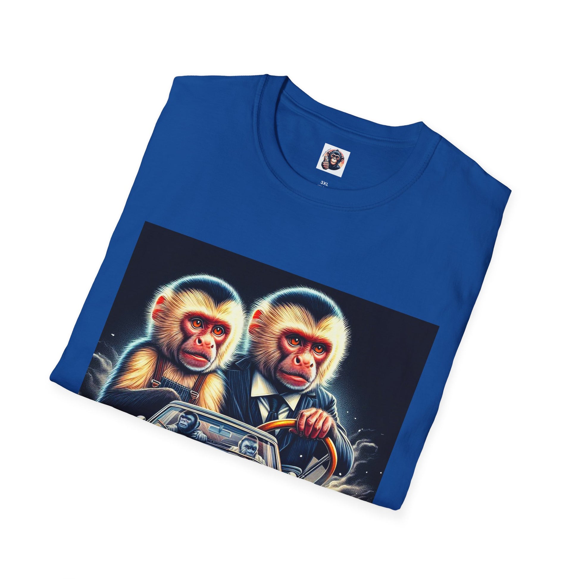 Wacky Capuchin Monkey men in black shirt T-Shirt Printify