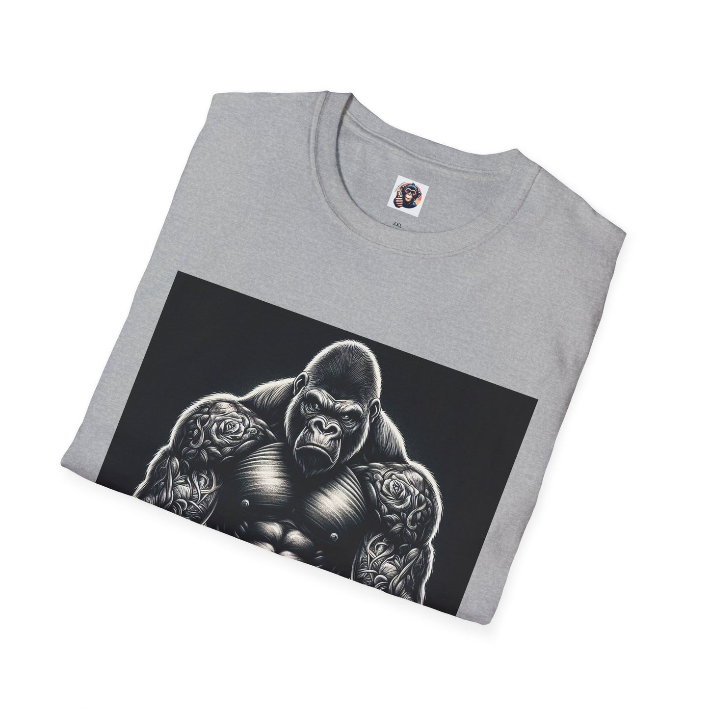 Gorilla muscles man T-Shirt Printify