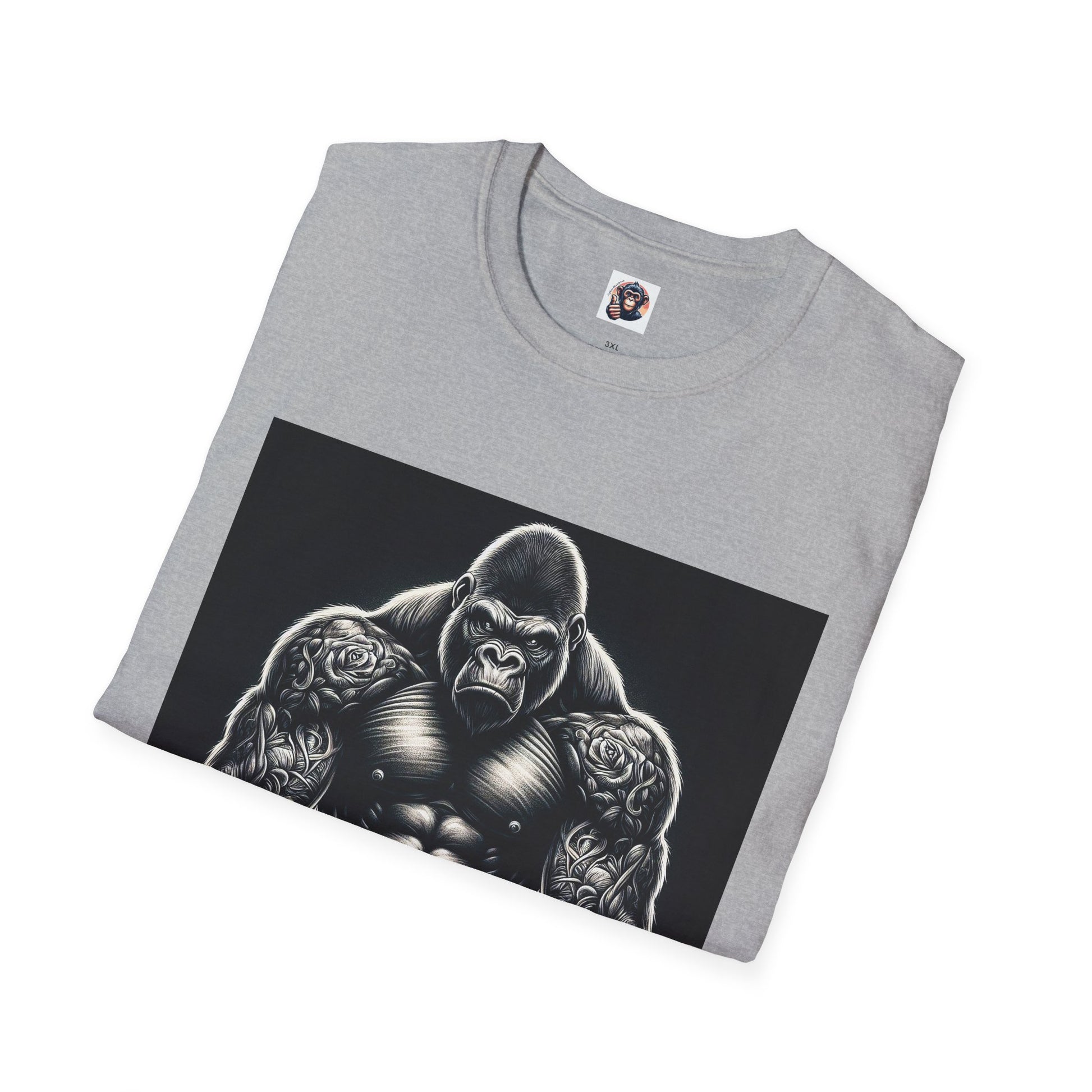 Gorilla muscles man T-Shirt Printify