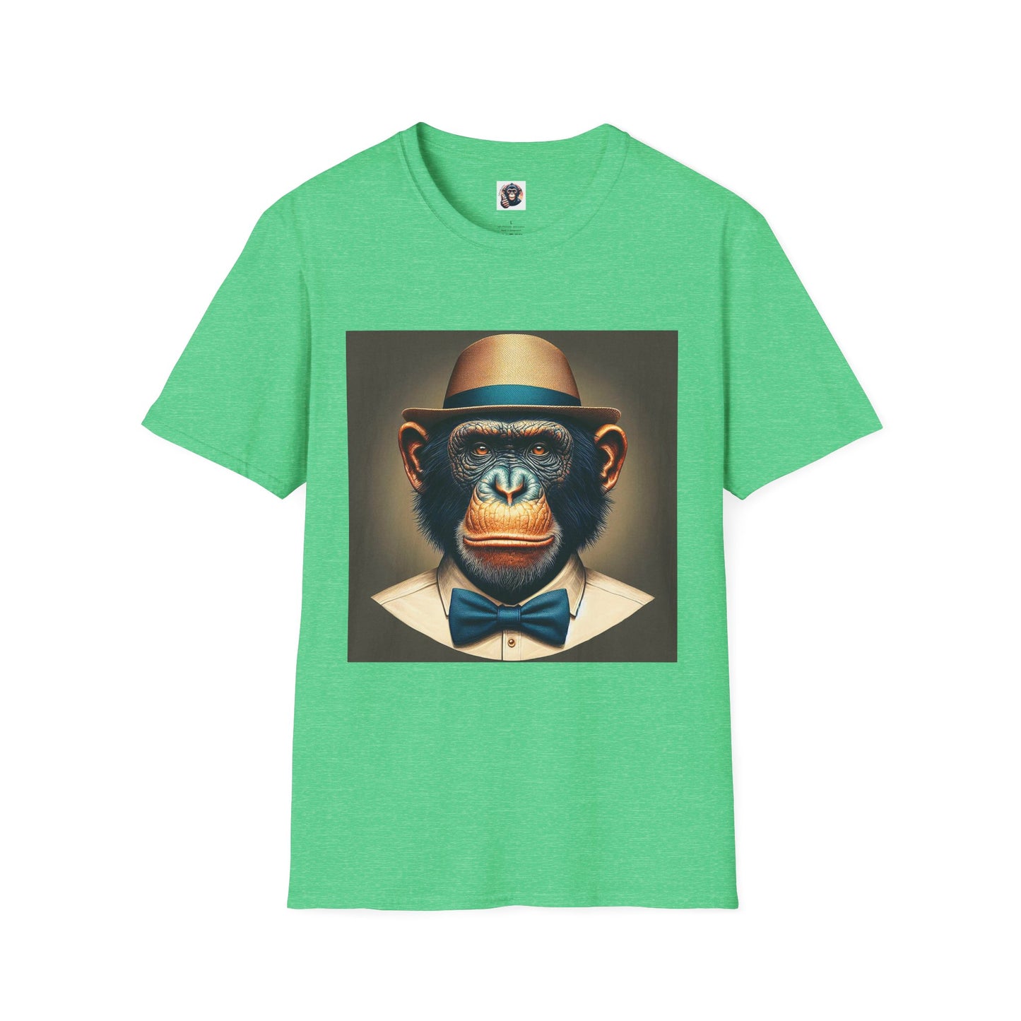 Bonobo hat and tie T-Shirt Printify S Heather Irish Green