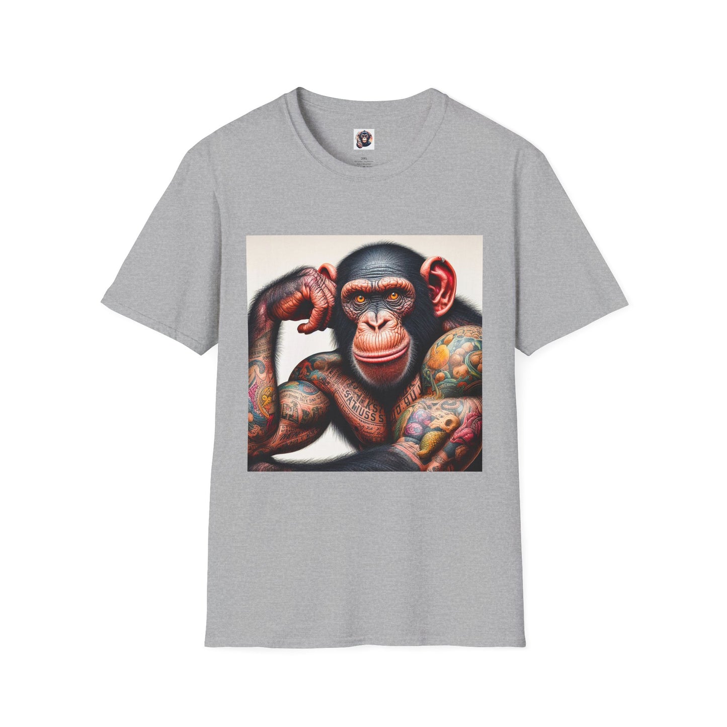 Bonobo muscles man T-Shirt Printify XS Sport Grey