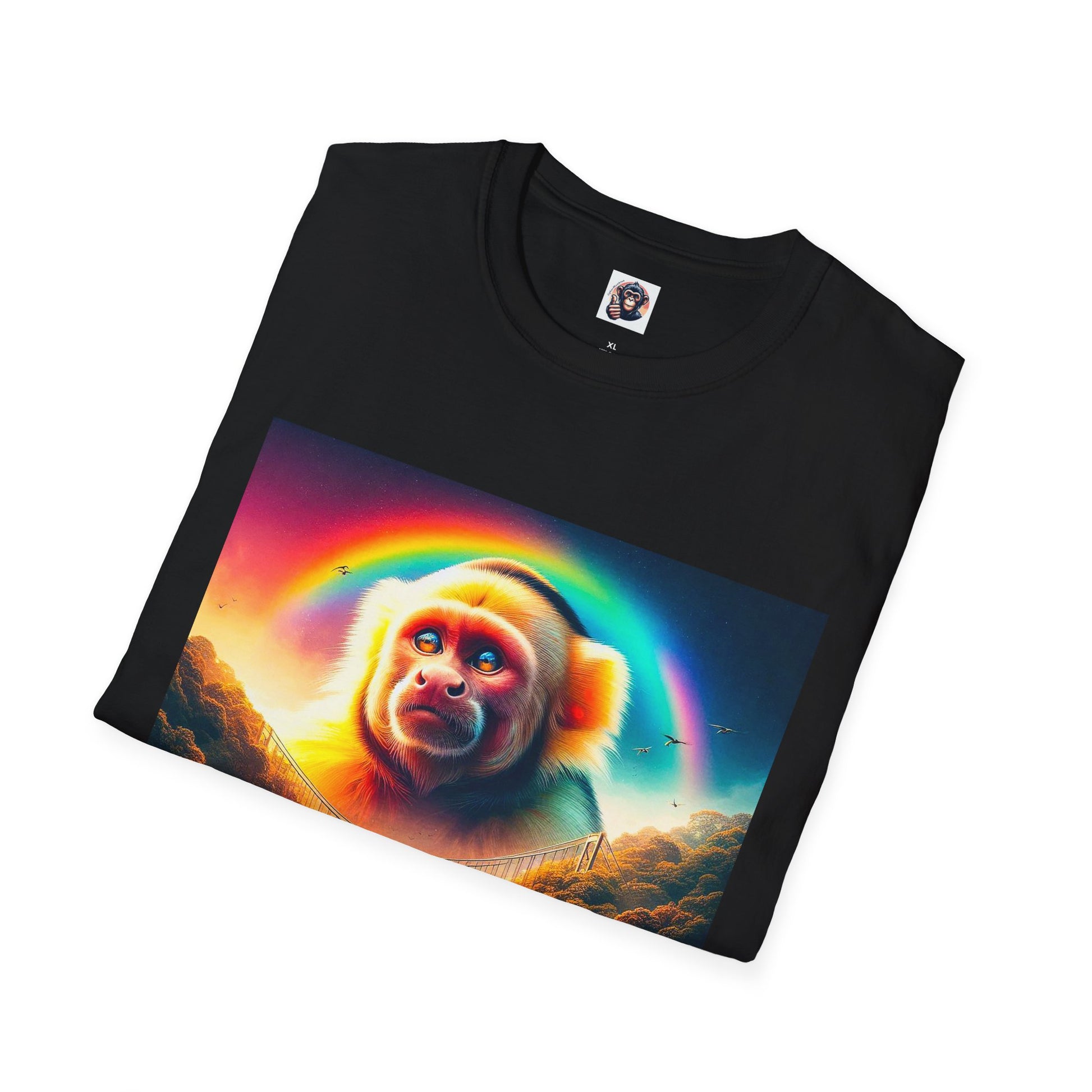 Capuchin Monkey pretty rainbow shirt T-Shirt Printify