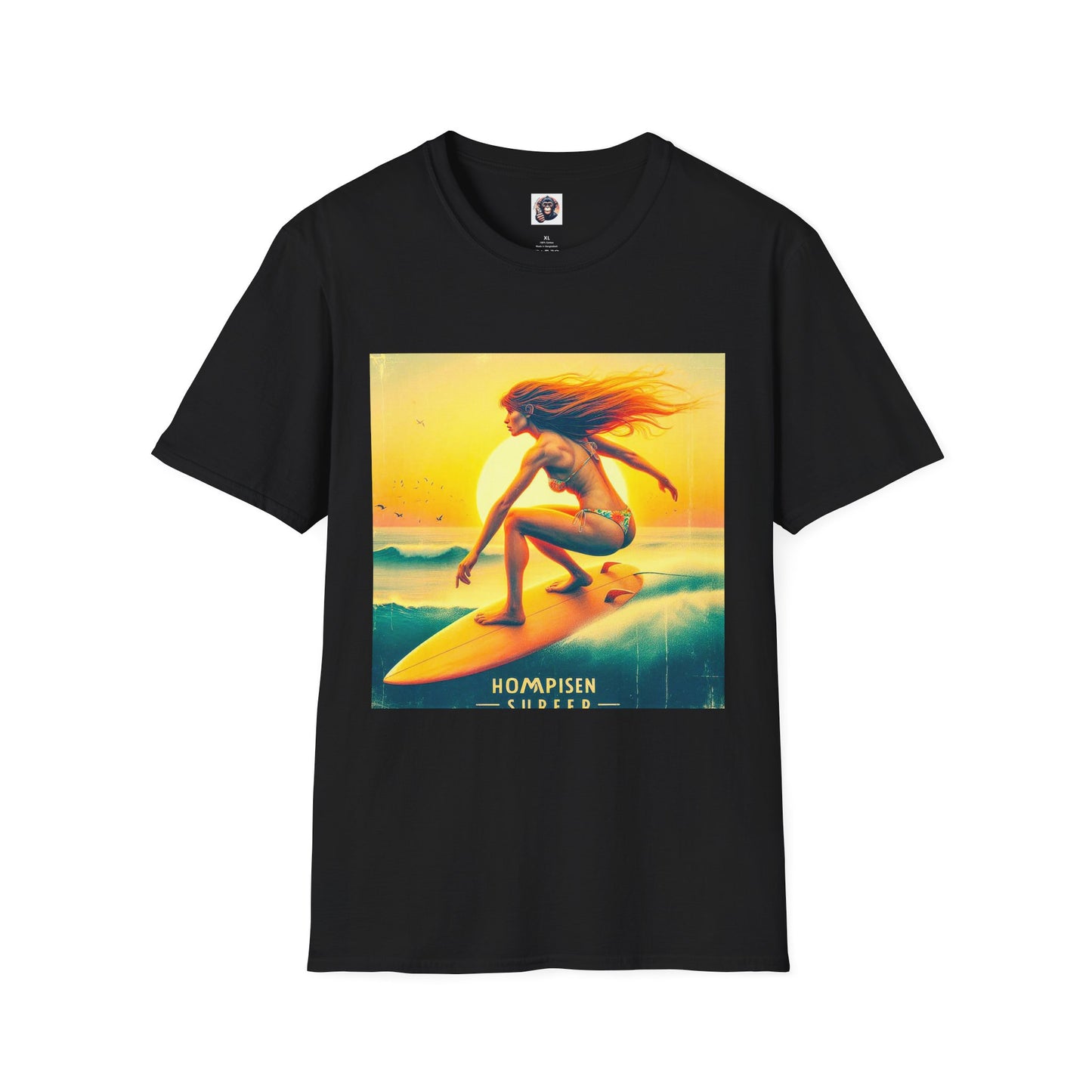 Homo Sapiens beach surfer T-Shirt Printify XS Black