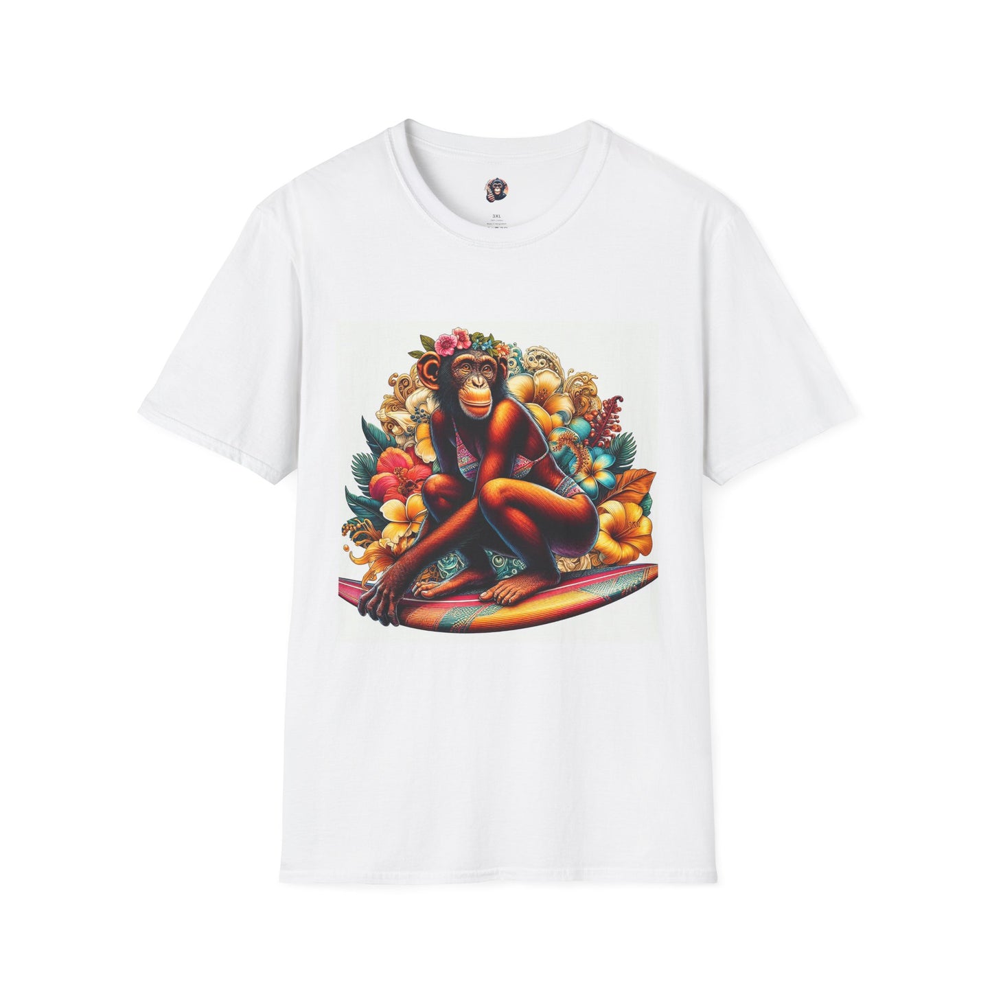 Bonobo surfer queen T-Shirt Printify S White