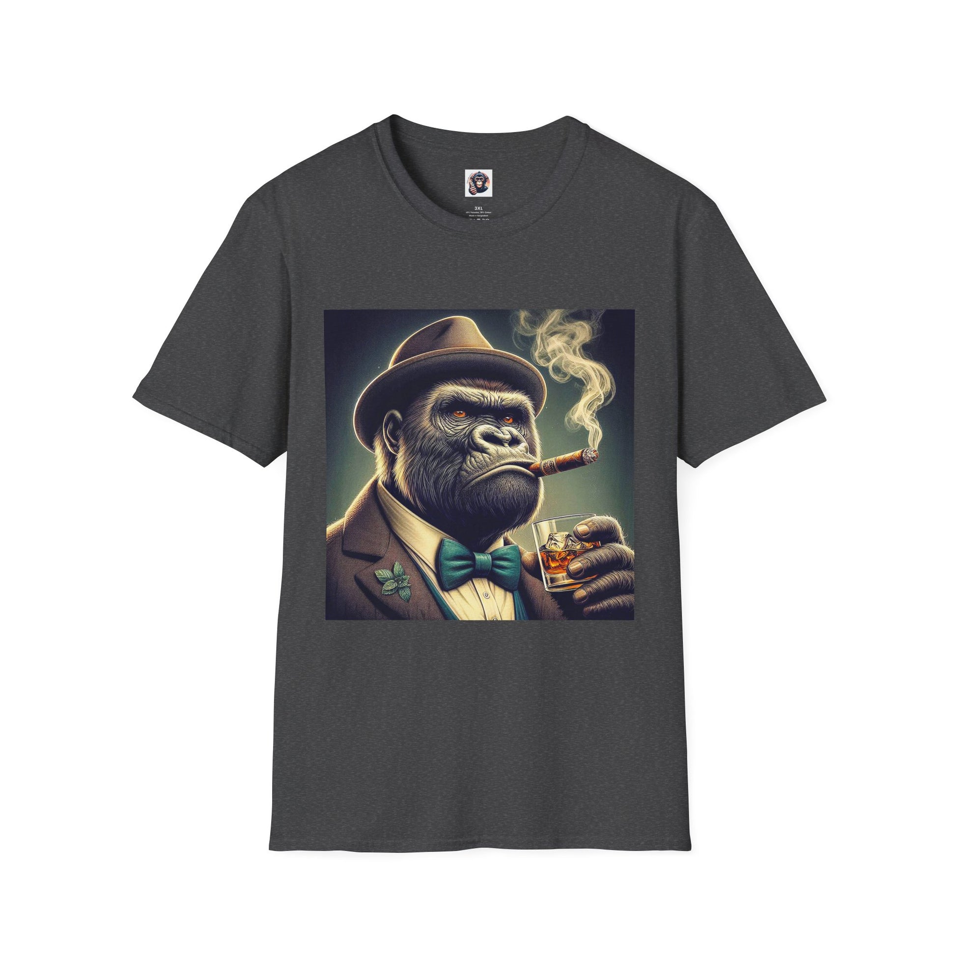 Gorilla cigars T-Shirt Printify XS Dark Heather