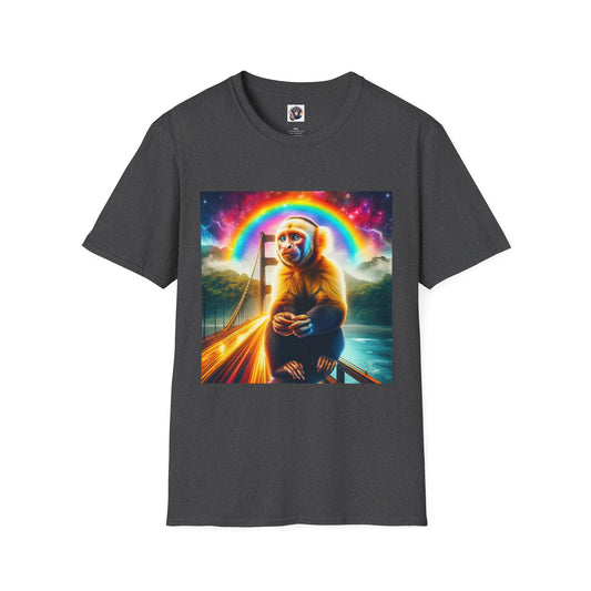 Capuchin Monkey rainbow bridge T-Shirt Printify XS Dark Heather