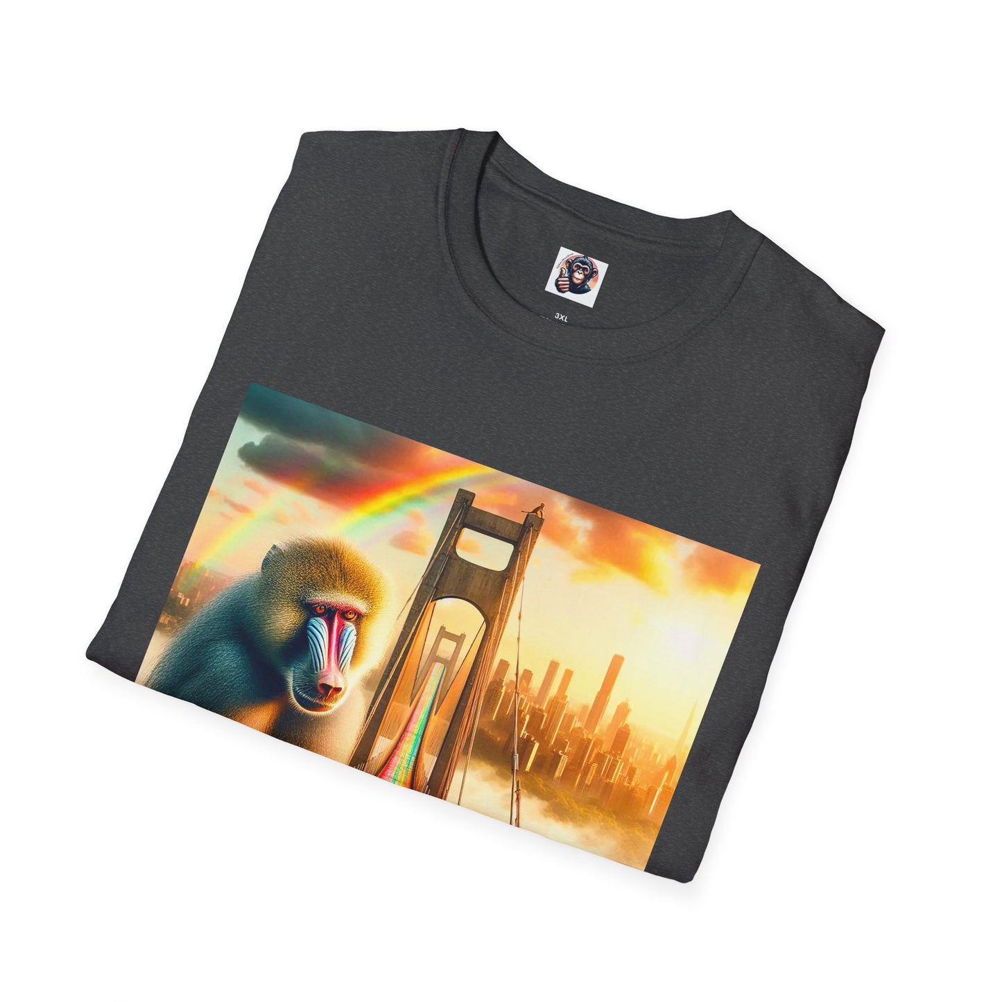Baboon rainbow bridge T-Shirt Printify