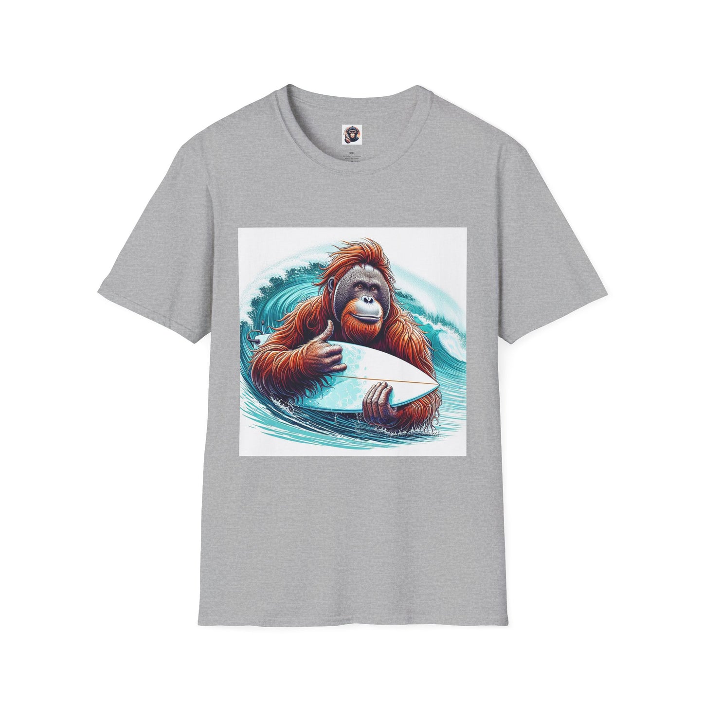 Orangutans surfer T-Shirt Printify XS Sport Grey