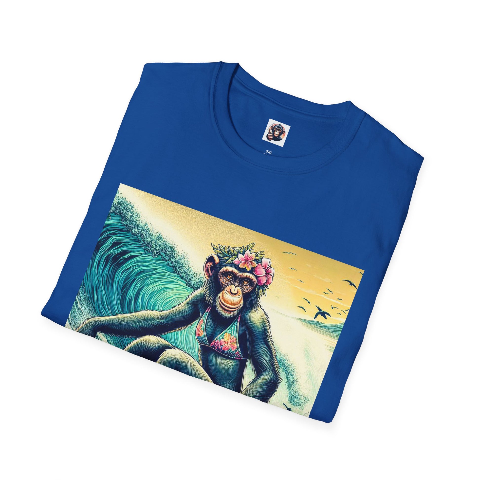 Chimp surfer girl T-Shirt Printify