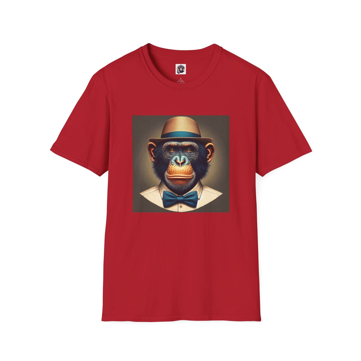 Bonobo hat and tie T-Shirt Printify S Cherry Red