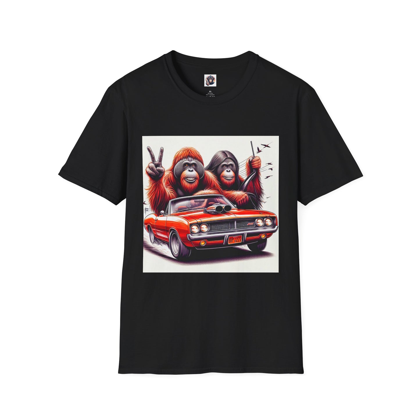 Wacky Orangutans fun driving T-Shirt Printify XS Black