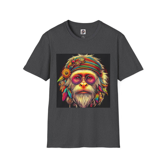 Capuchin Monkey 70s hippie T-Shirt Printify XS Dark Heather