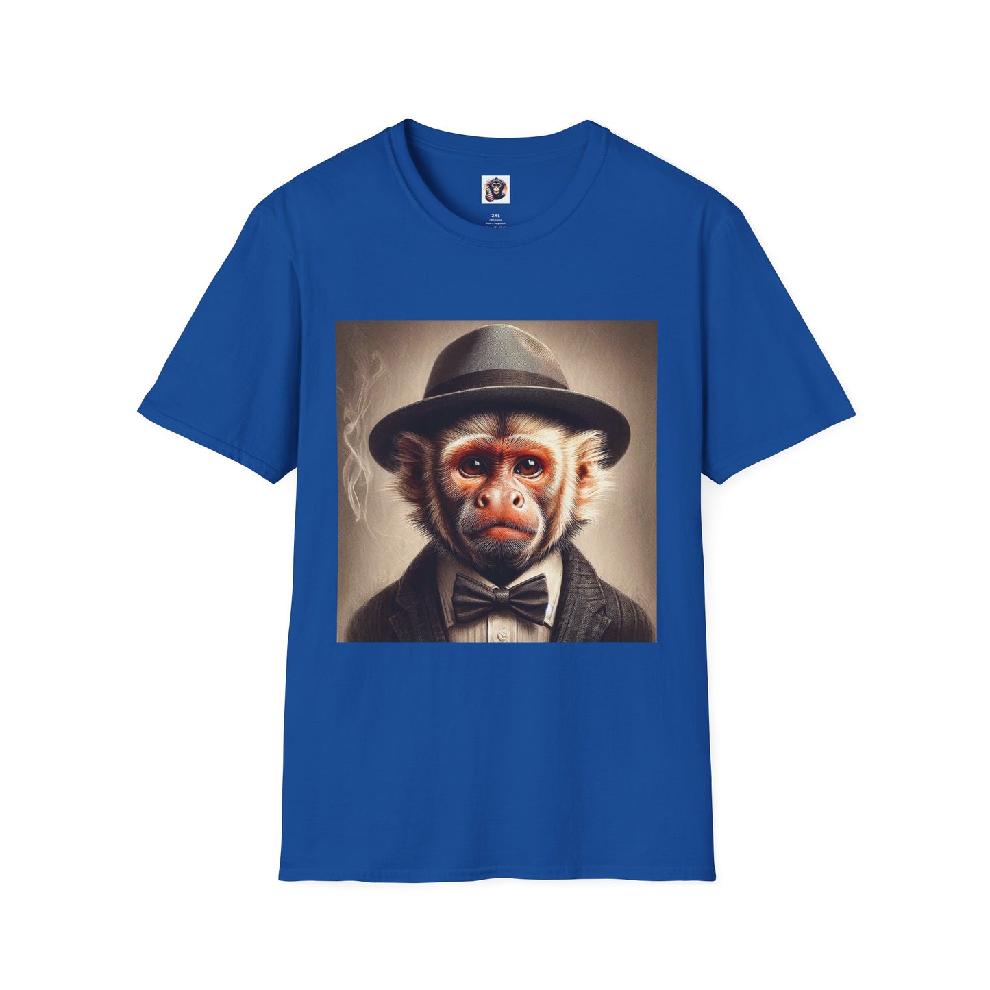 Capuchin Monkey suit and tie shirt T-Shirt Printify XS Royal
