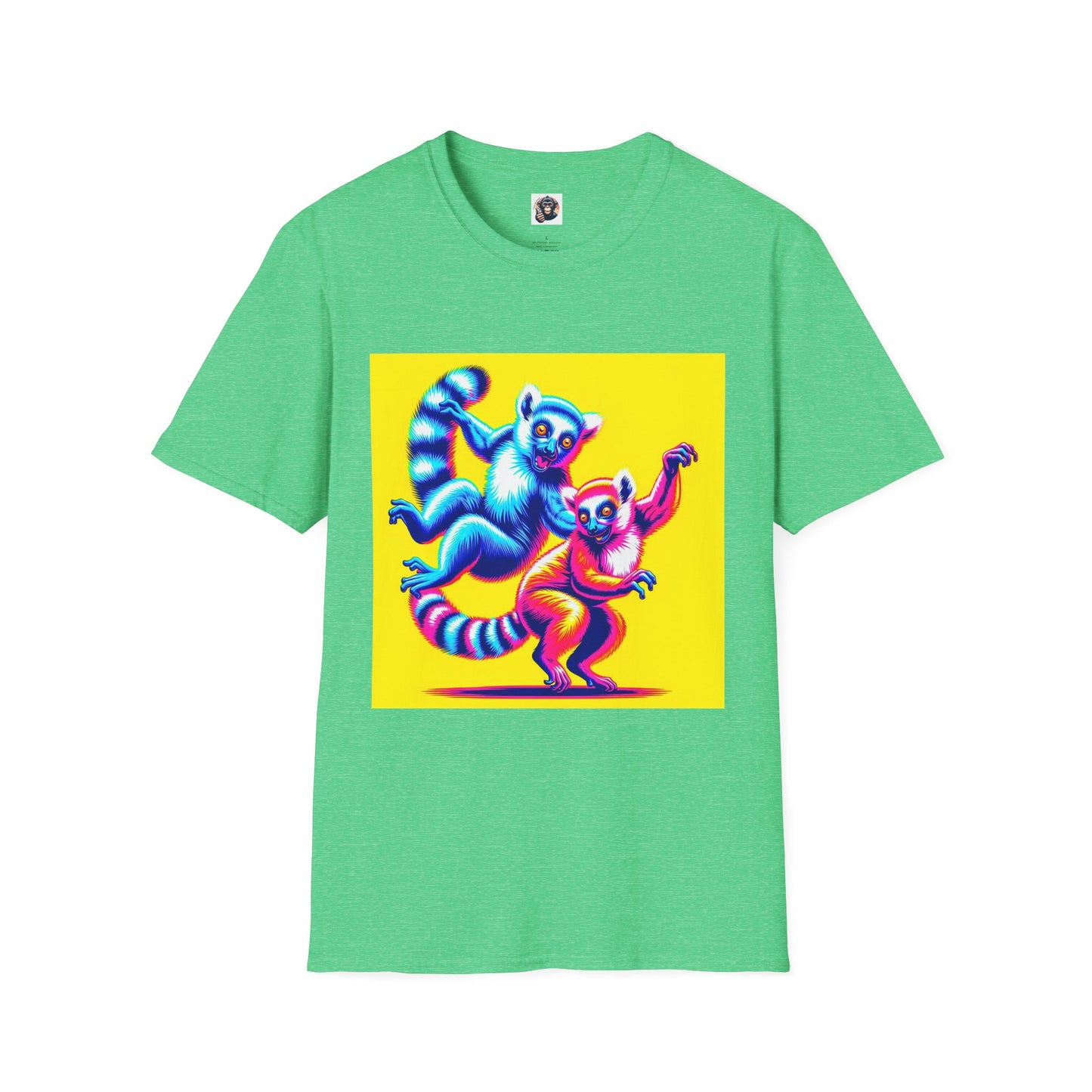 Lemurs happy dancing T-Shirt Printify S Heather Irish Green