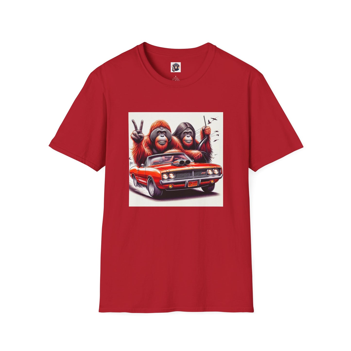Wacky Orangutans fun driving T-Shirt Printify S Cherry Red